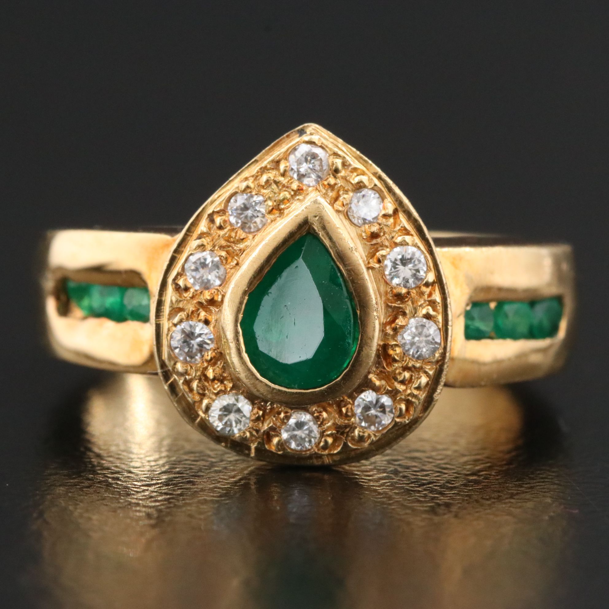 18K Emerald and Diamond Ring