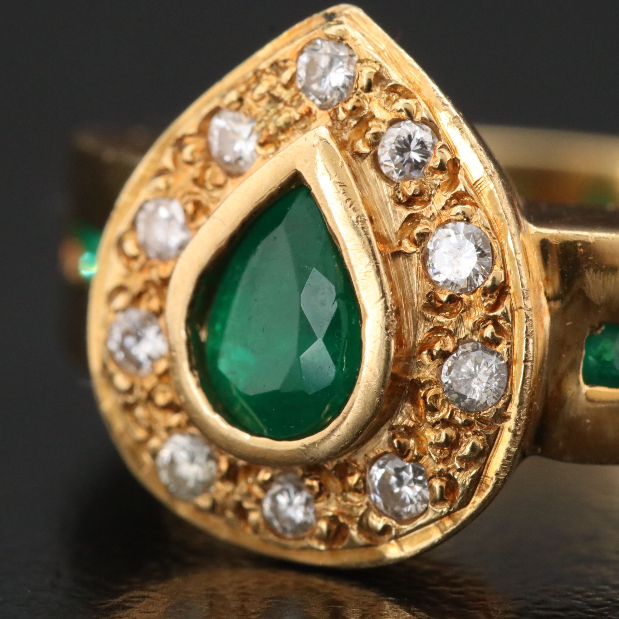 18K Emerald and Diamond Ring