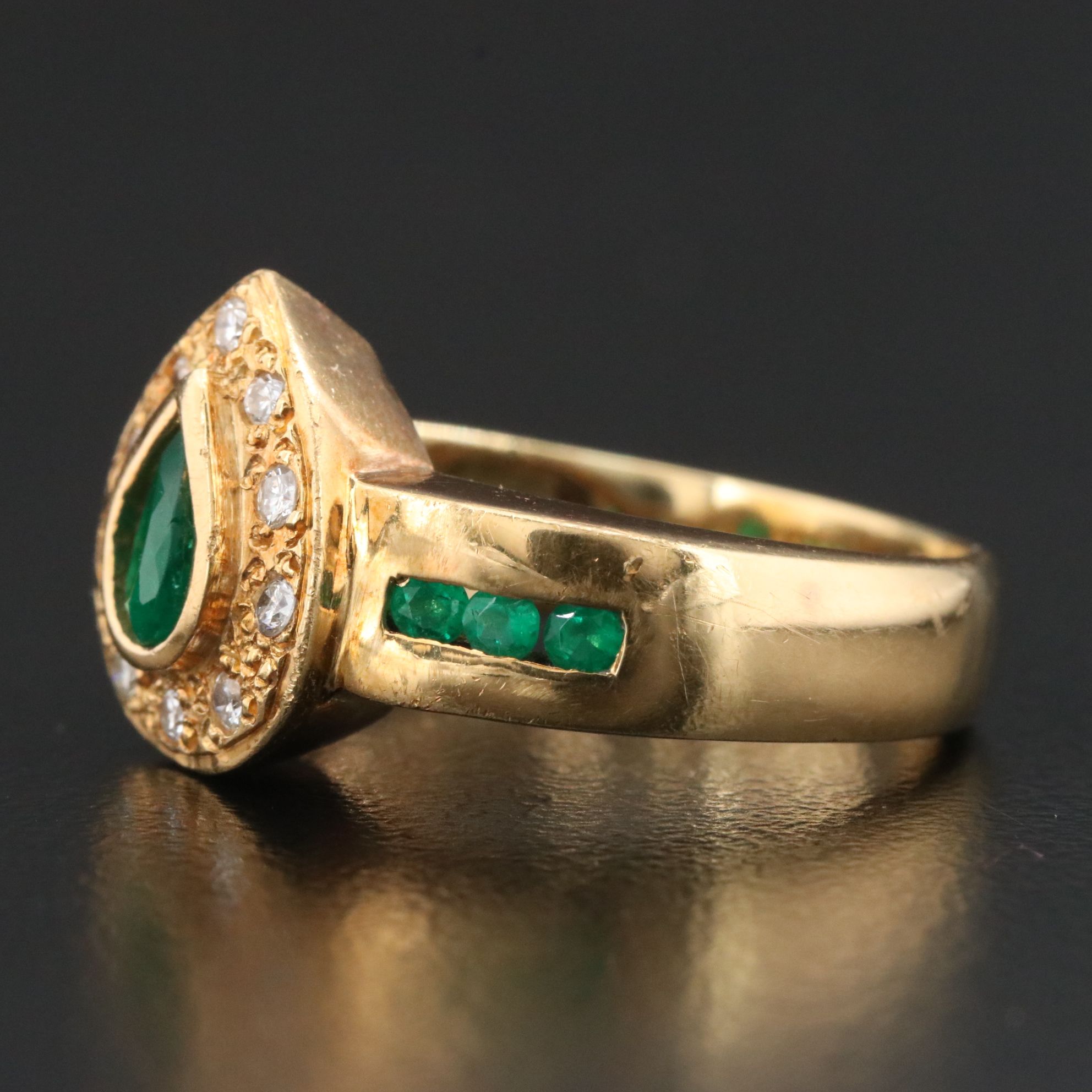18K Emerald and Diamond Ring