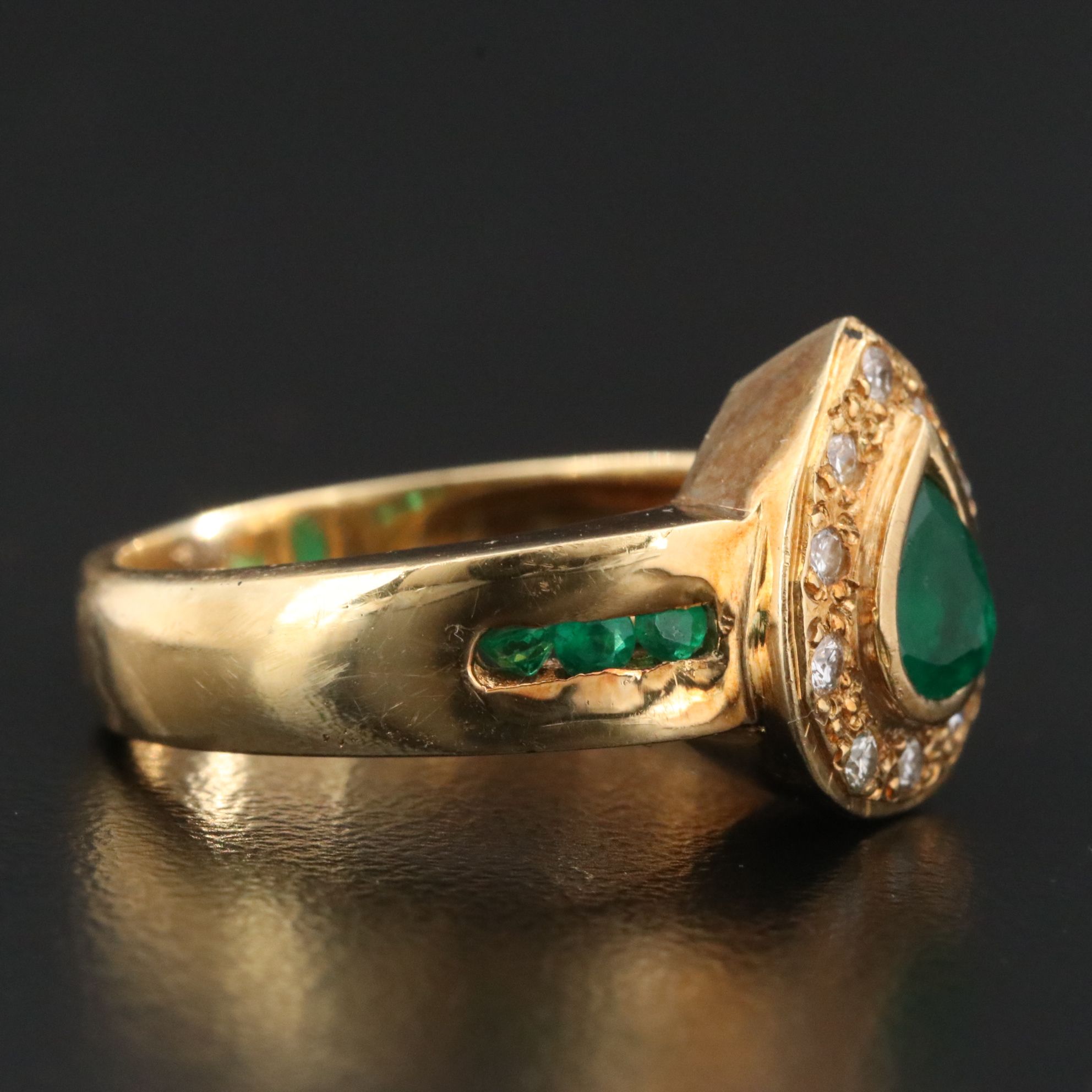 18K Emerald and Diamond Ring
