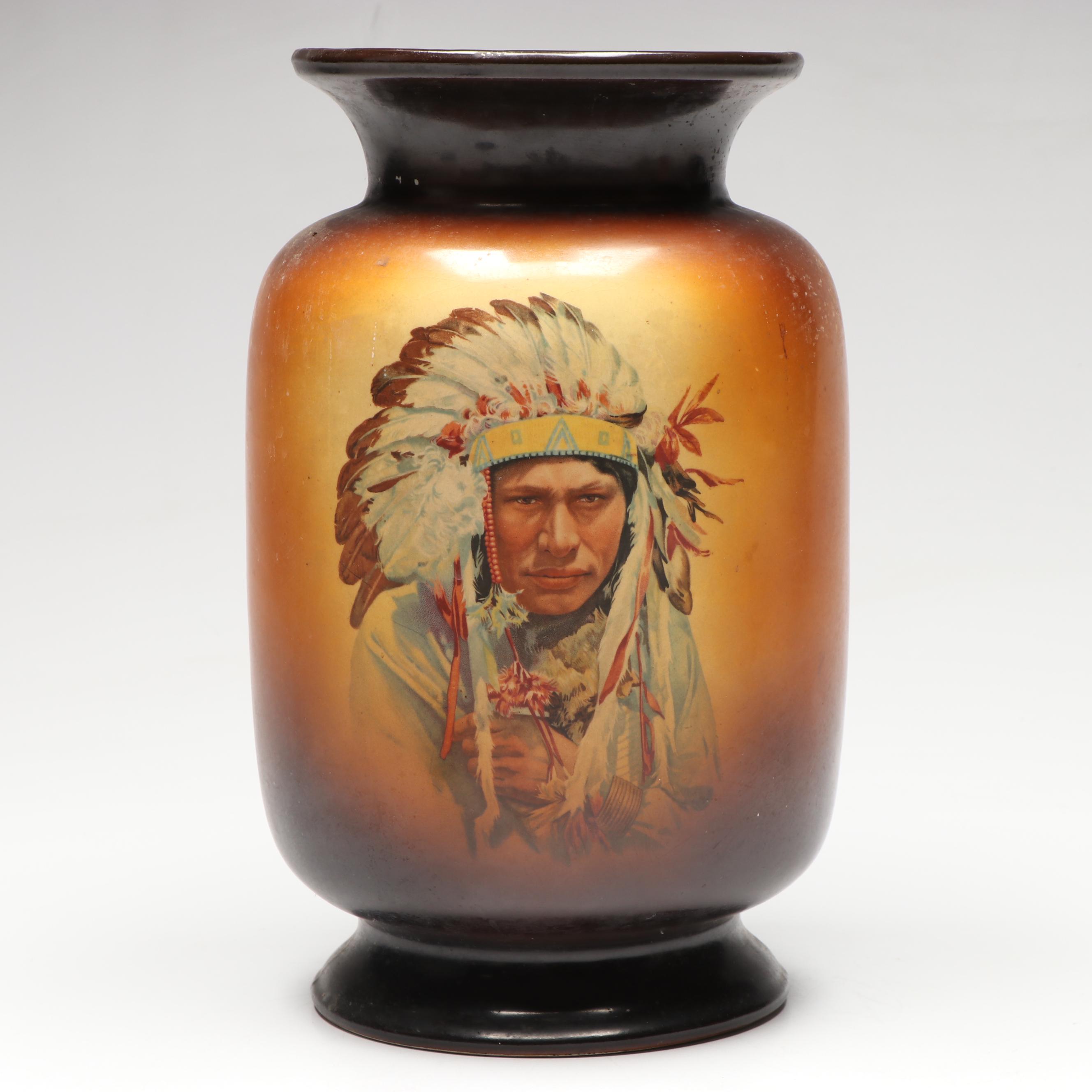 Warwick China Ioga Transfer-Decorated Portrait Vase, Antique