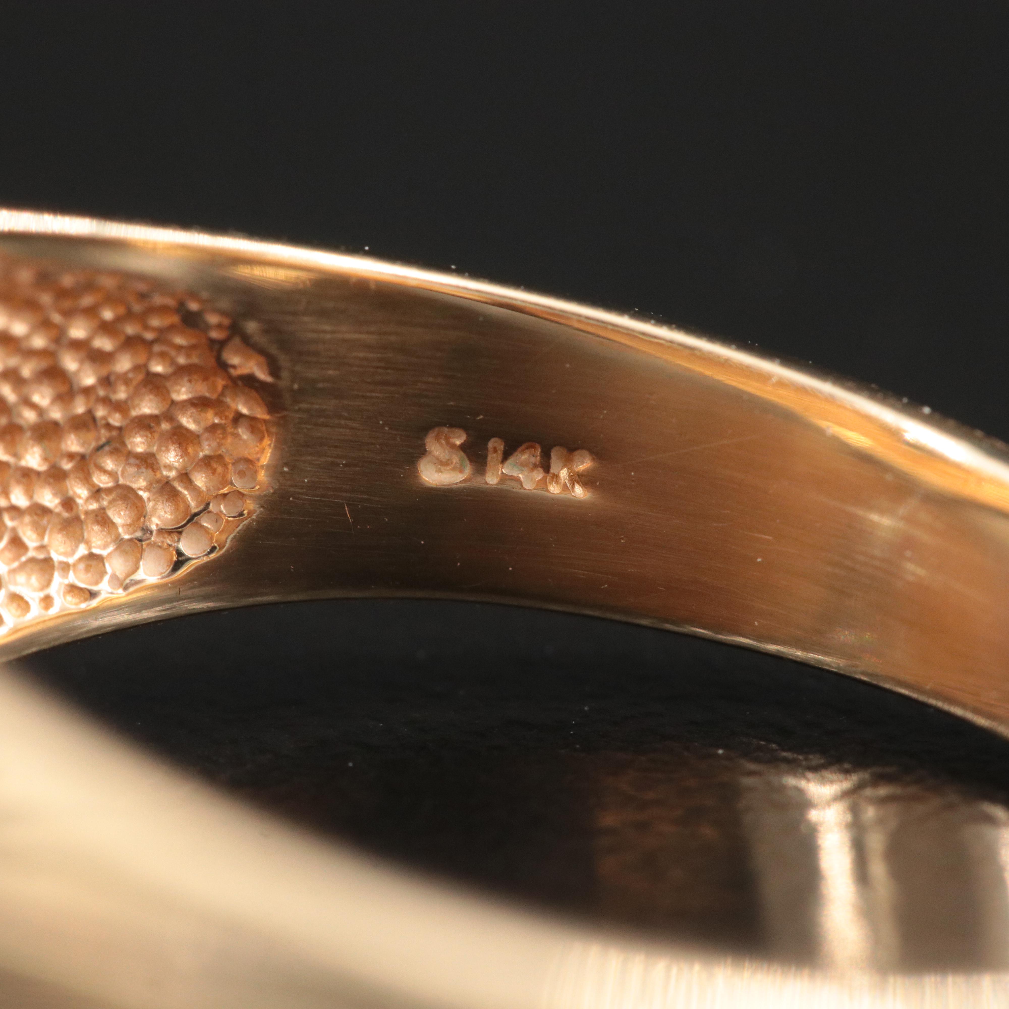 14K 0.48 CT Diamond Solitaire Signet Ring