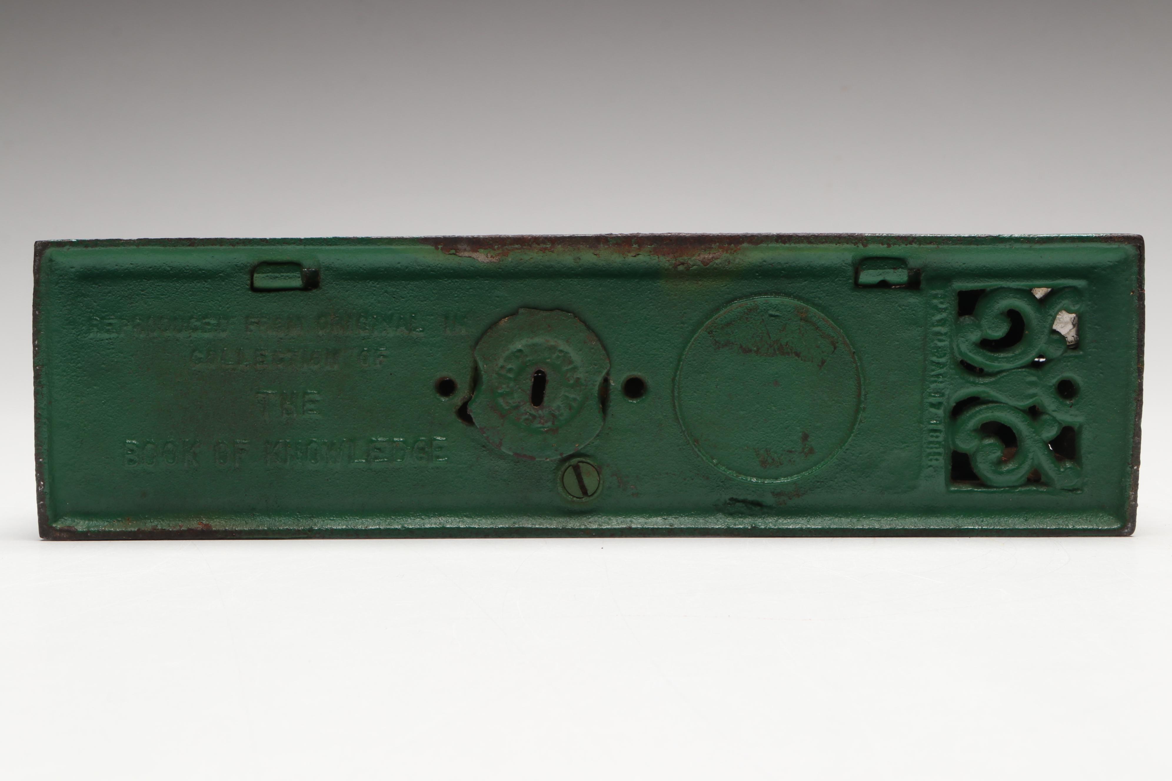 Reproduction "Hometown Battery" Cast Iron Baseball Mechanical Bank