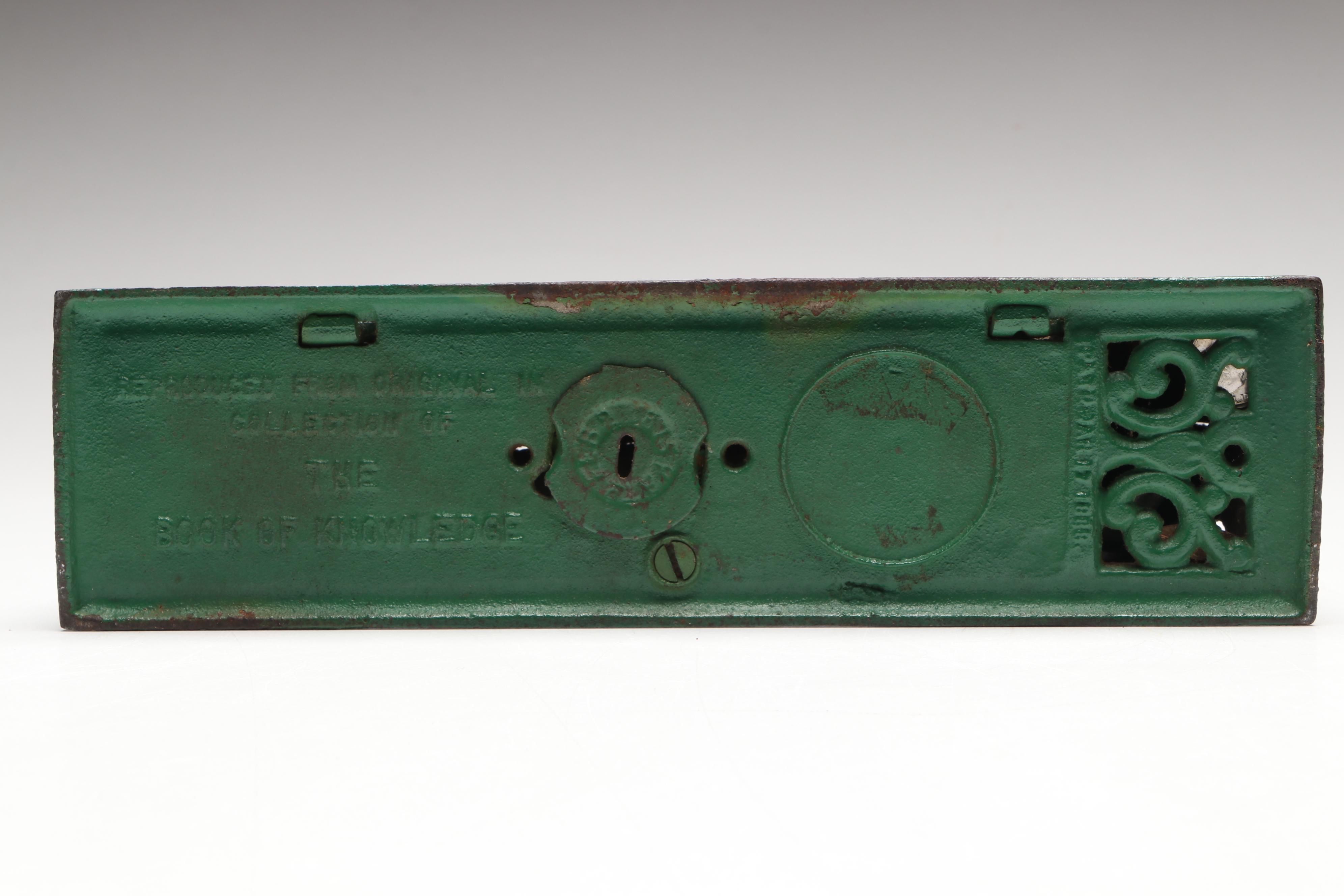 Reproduction "Hometown Battery" Cast Iron Baseball Mechanical Bank