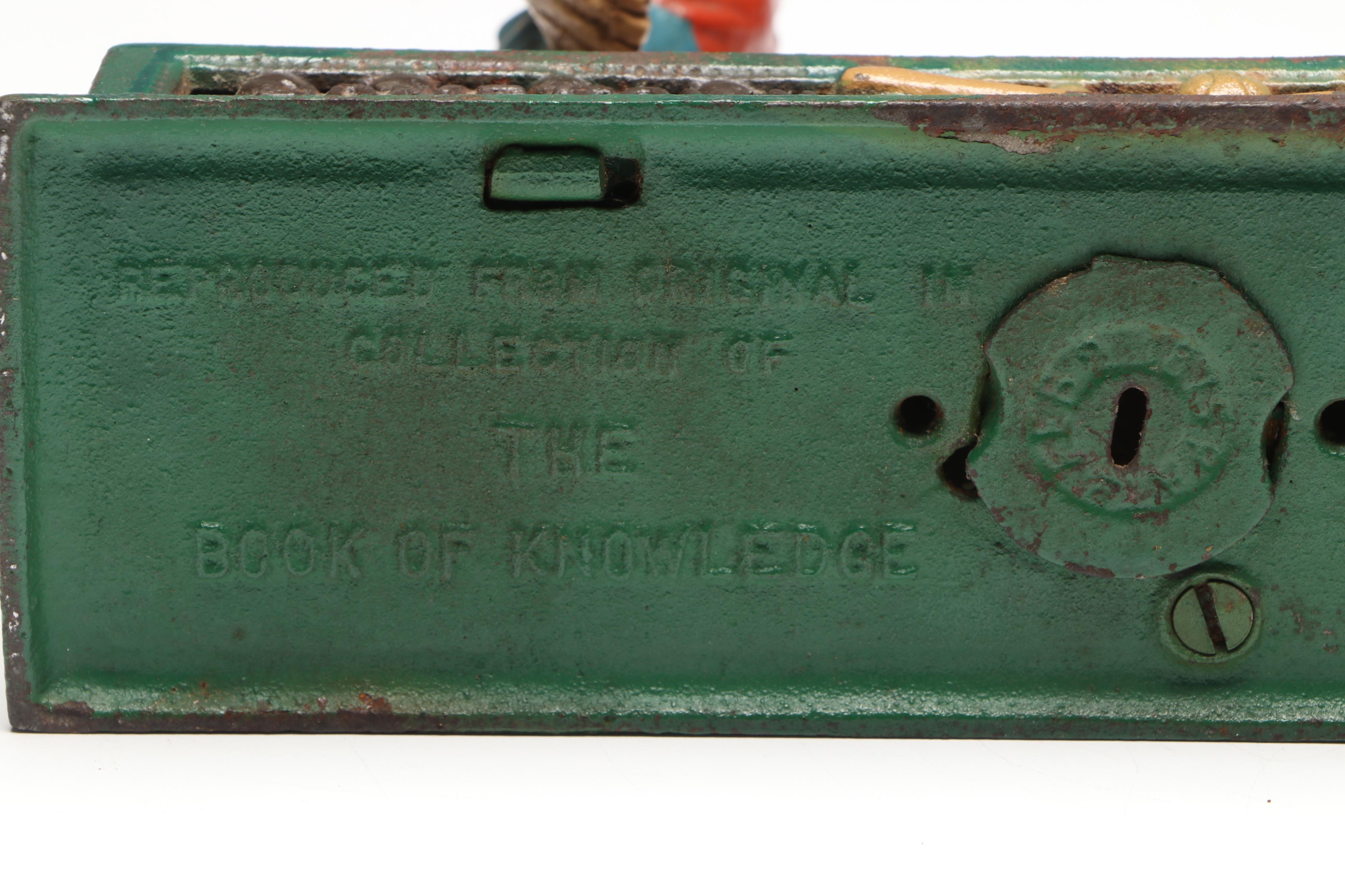 Reproduction "Hometown Battery" Cast Iron Baseball Mechanical Bank