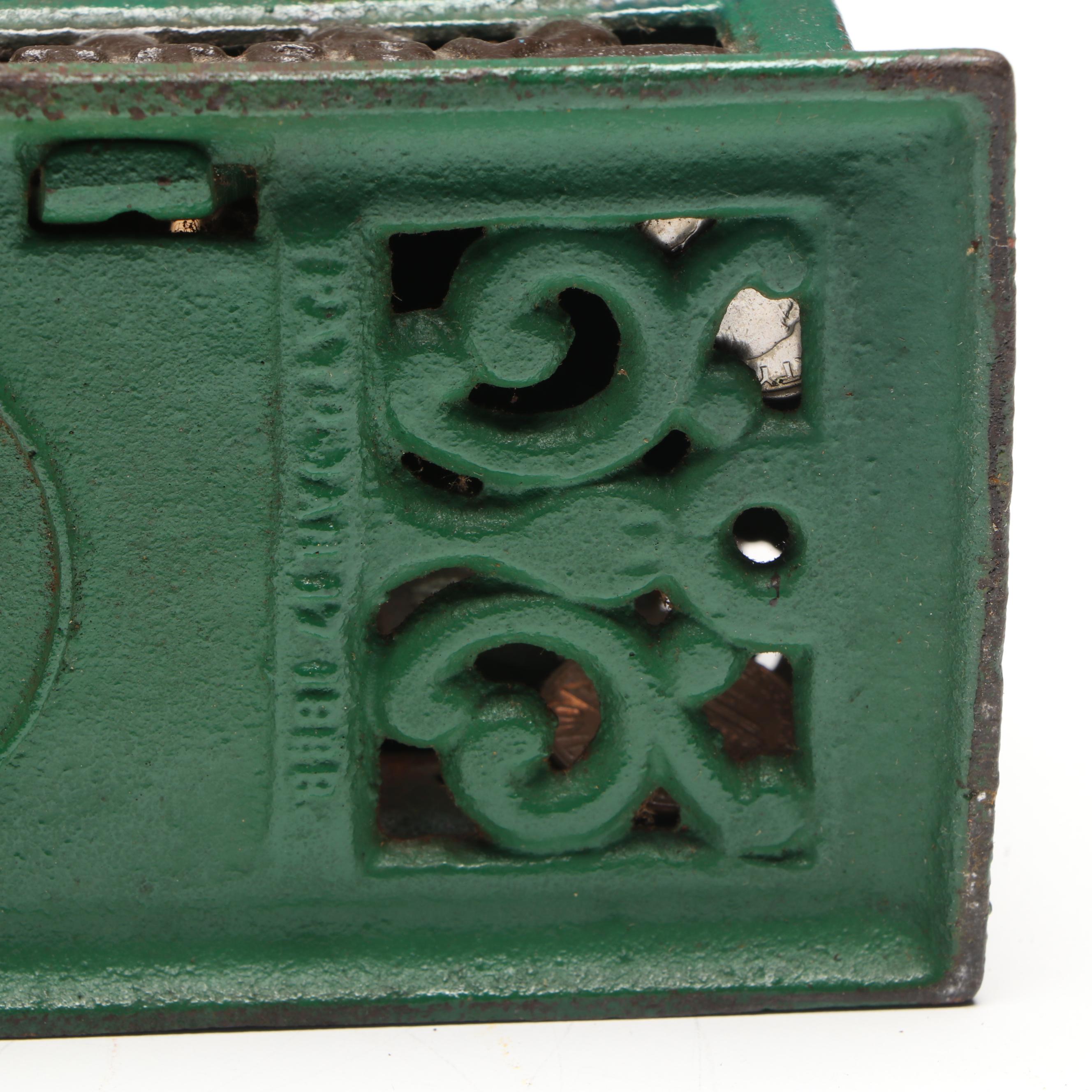 Reproduction "Hometown Battery" Cast Iron Baseball Mechanical Bank