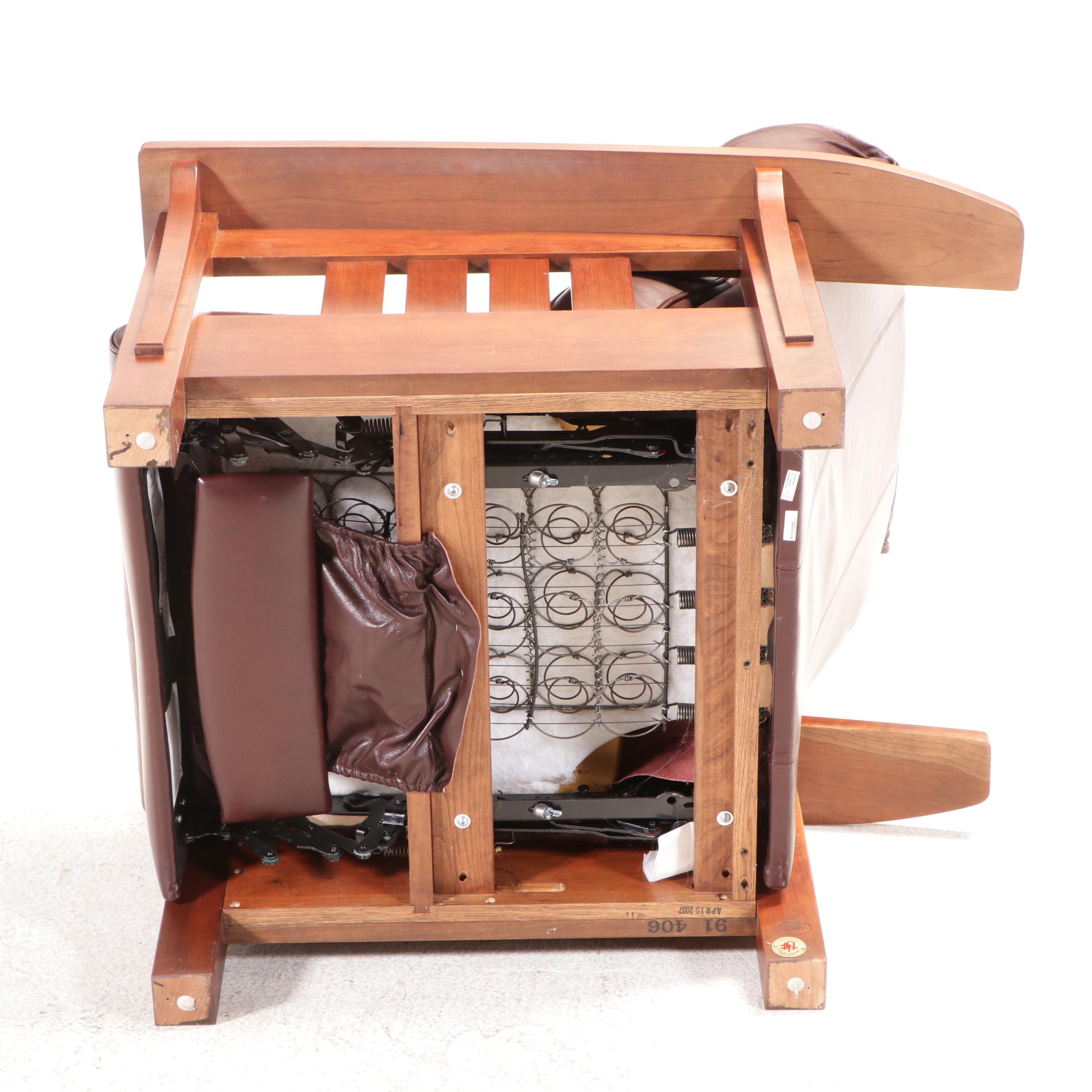 Stickley Arts & Crafts Style Cherry and Leather Recliner, 2007