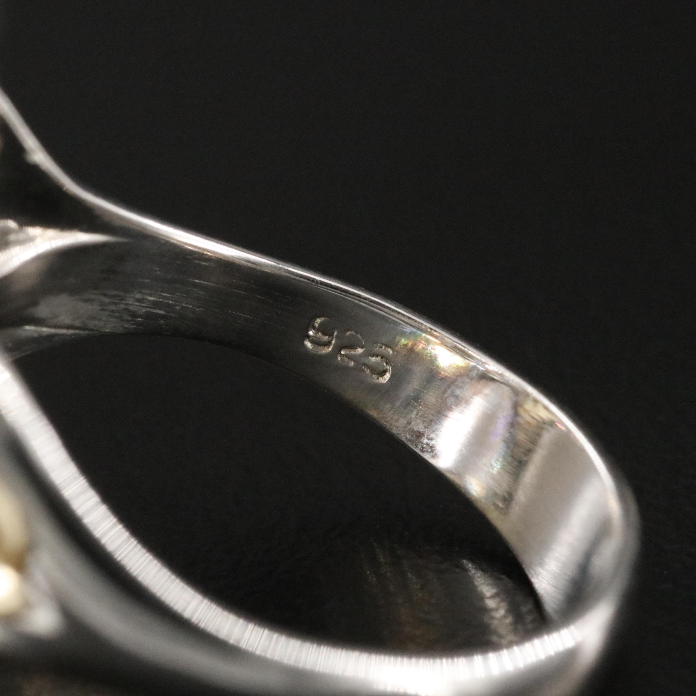 Sterling Citrine, Diopside and Tsavorite Ring