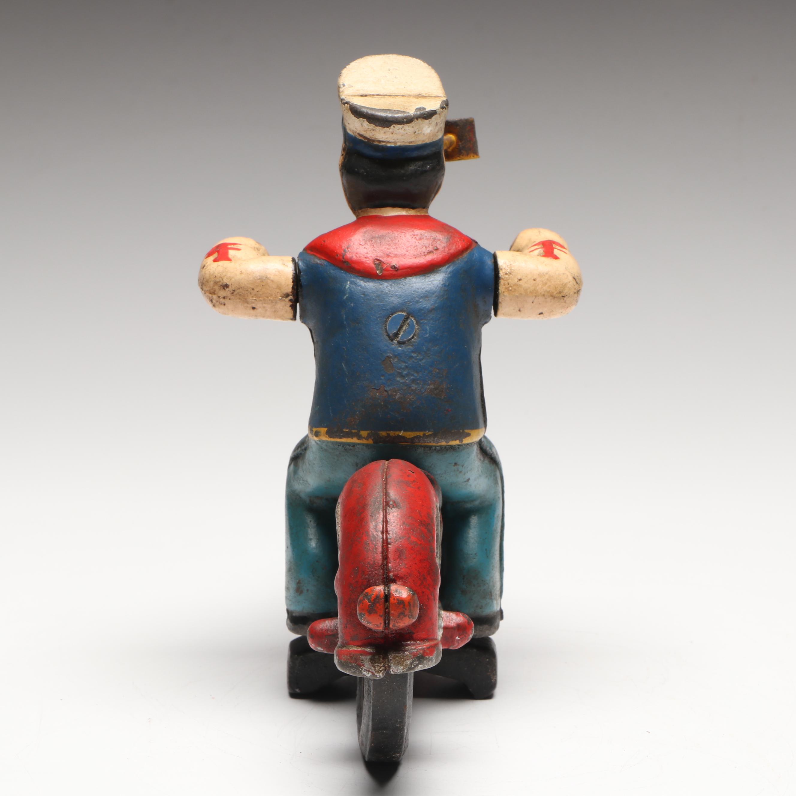 Hubley Reproduction "Popeye Motorcycle Patrol" Cast Iron Figurine