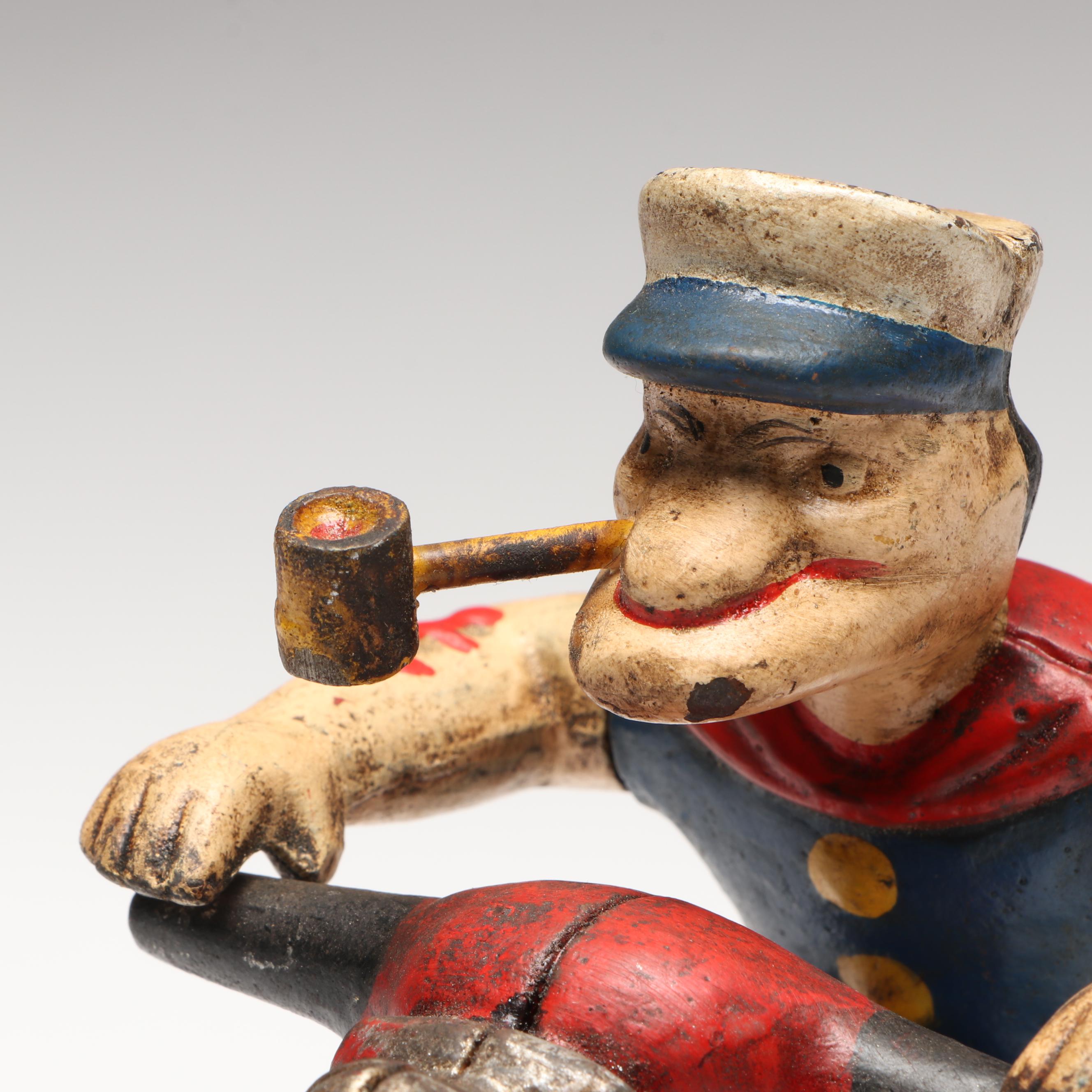 Hubley Reproduction "Popeye Motorcycle Patrol" Cast Iron Figurine