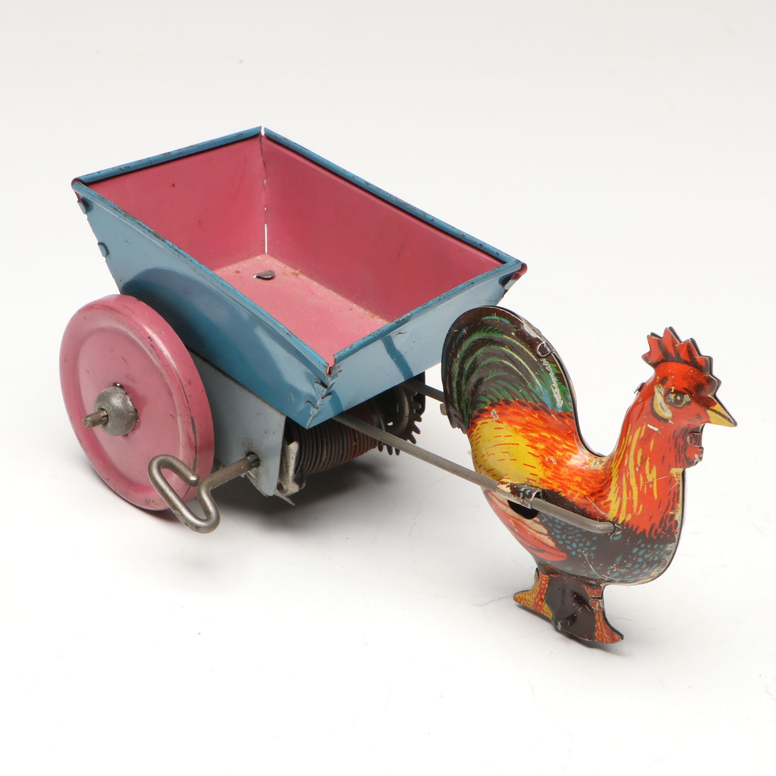 J. Chein & Co. Rabbit with Other Vintage Tin Litho Wind-Up Toys, Mid-20th C.