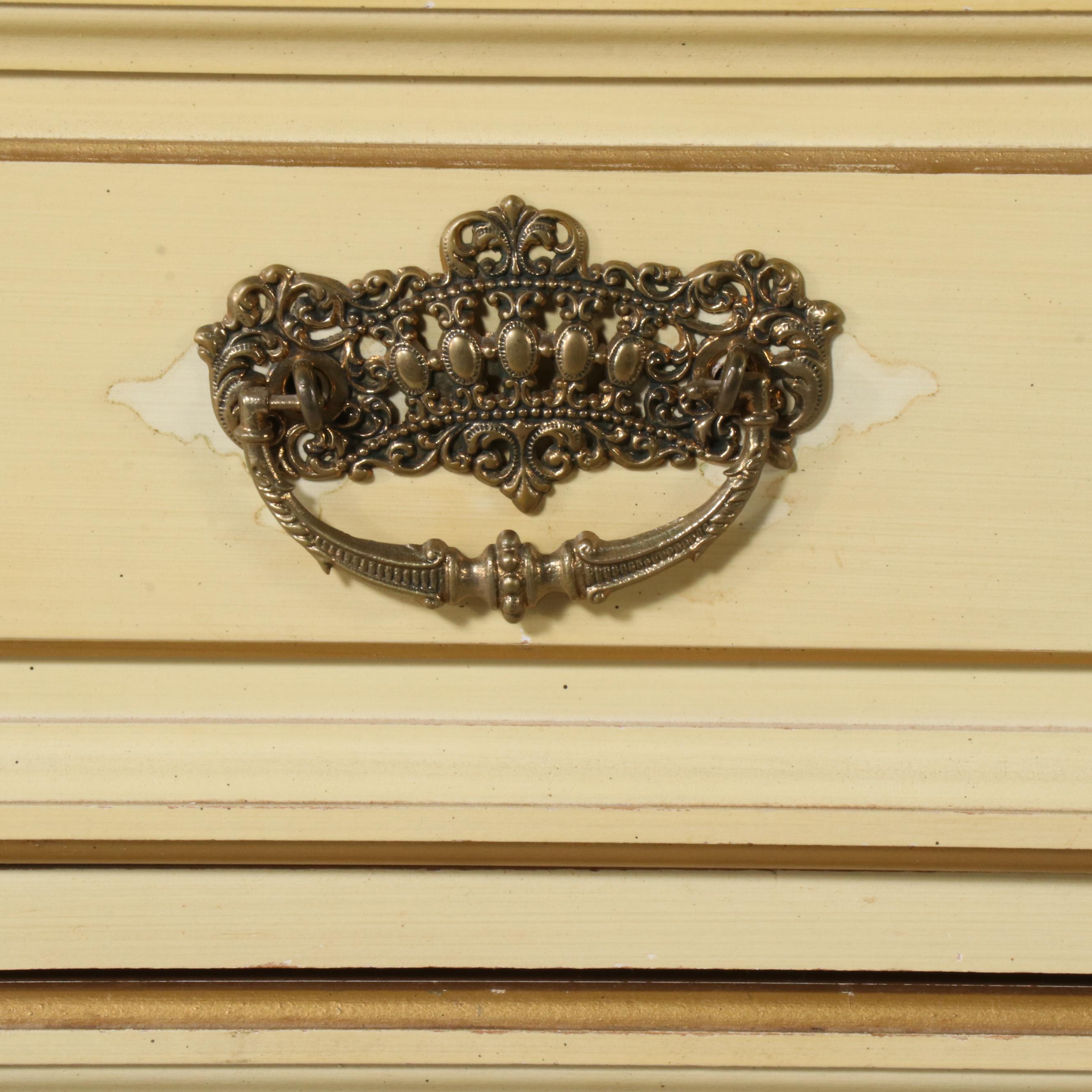 French Provincial Style Paint-Decorated Wood Lingerie Chest, Mid to Late 20th C.