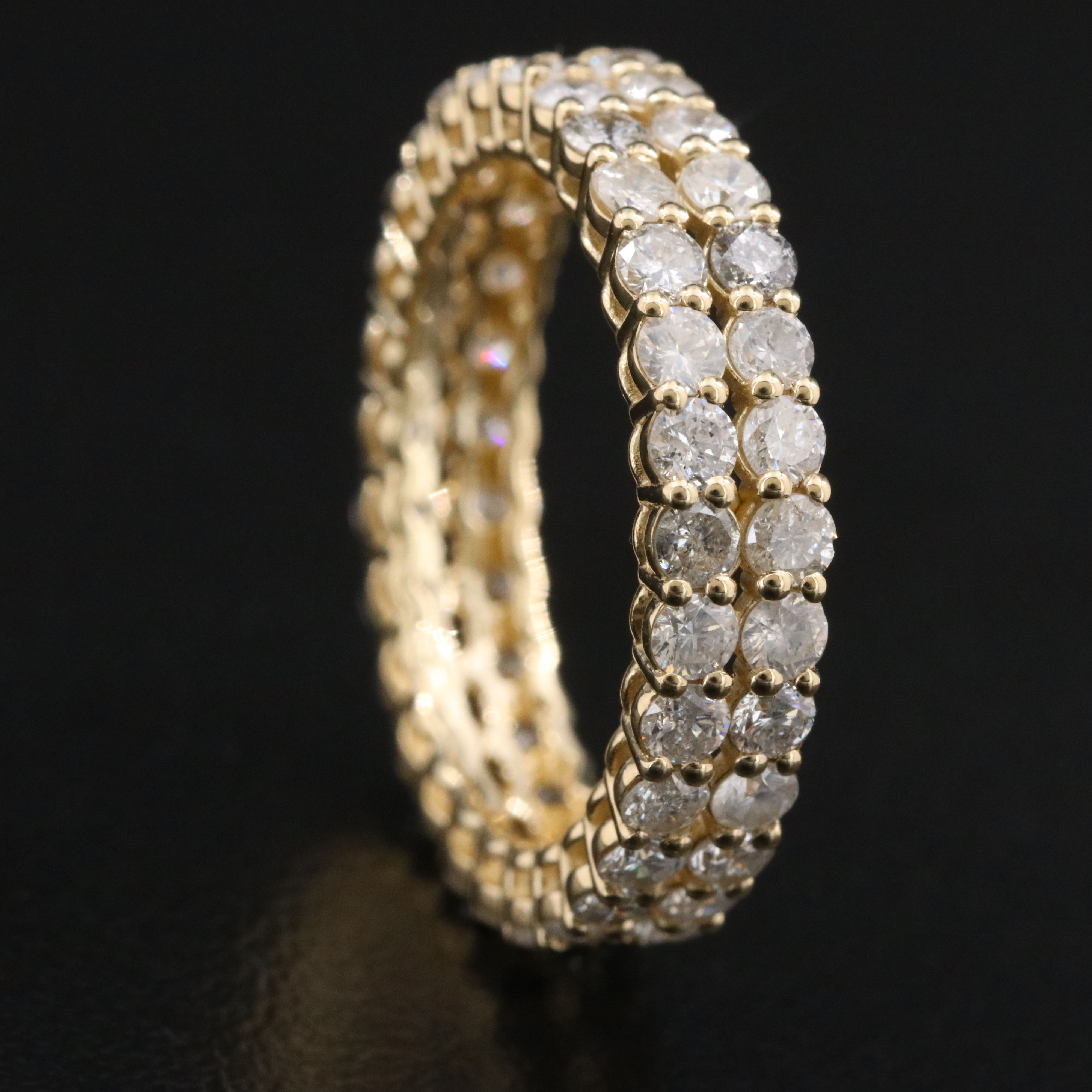 14K 2.34 CTW Diamond Double Row Eternity Band