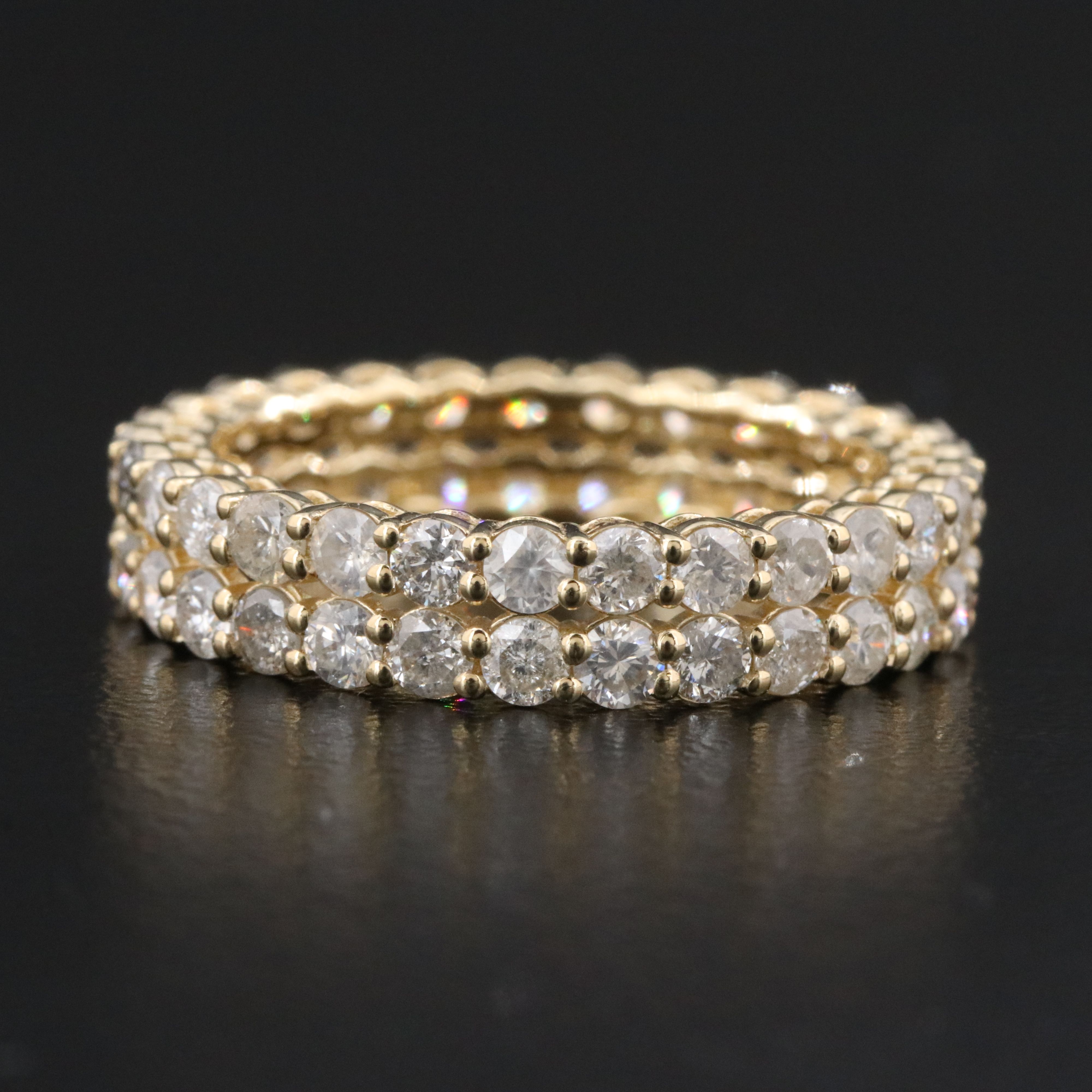 14K 2.34 CTW Diamond Double Row Eternity Band