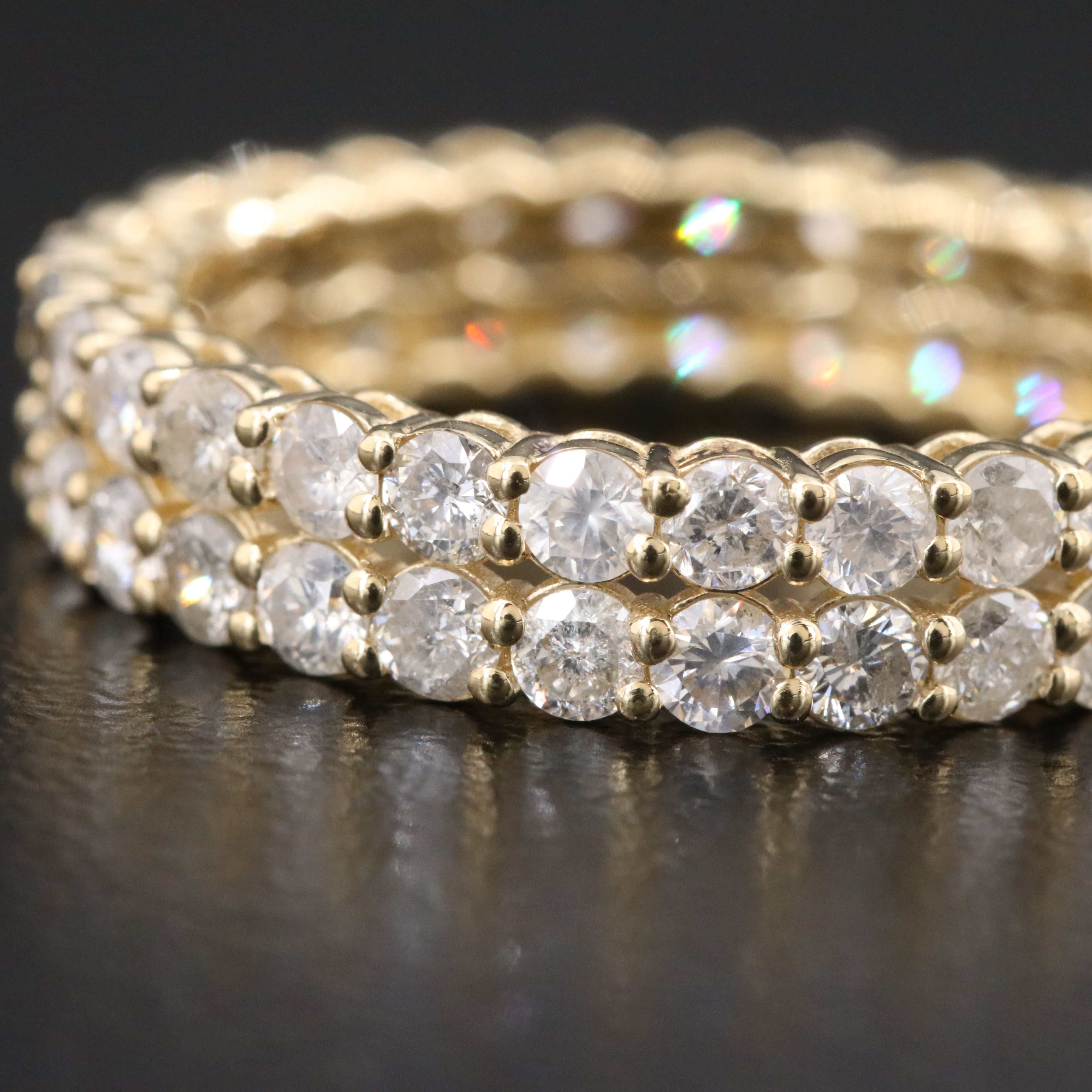14K 2.34 CTW Diamond Double Row Eternity Band
