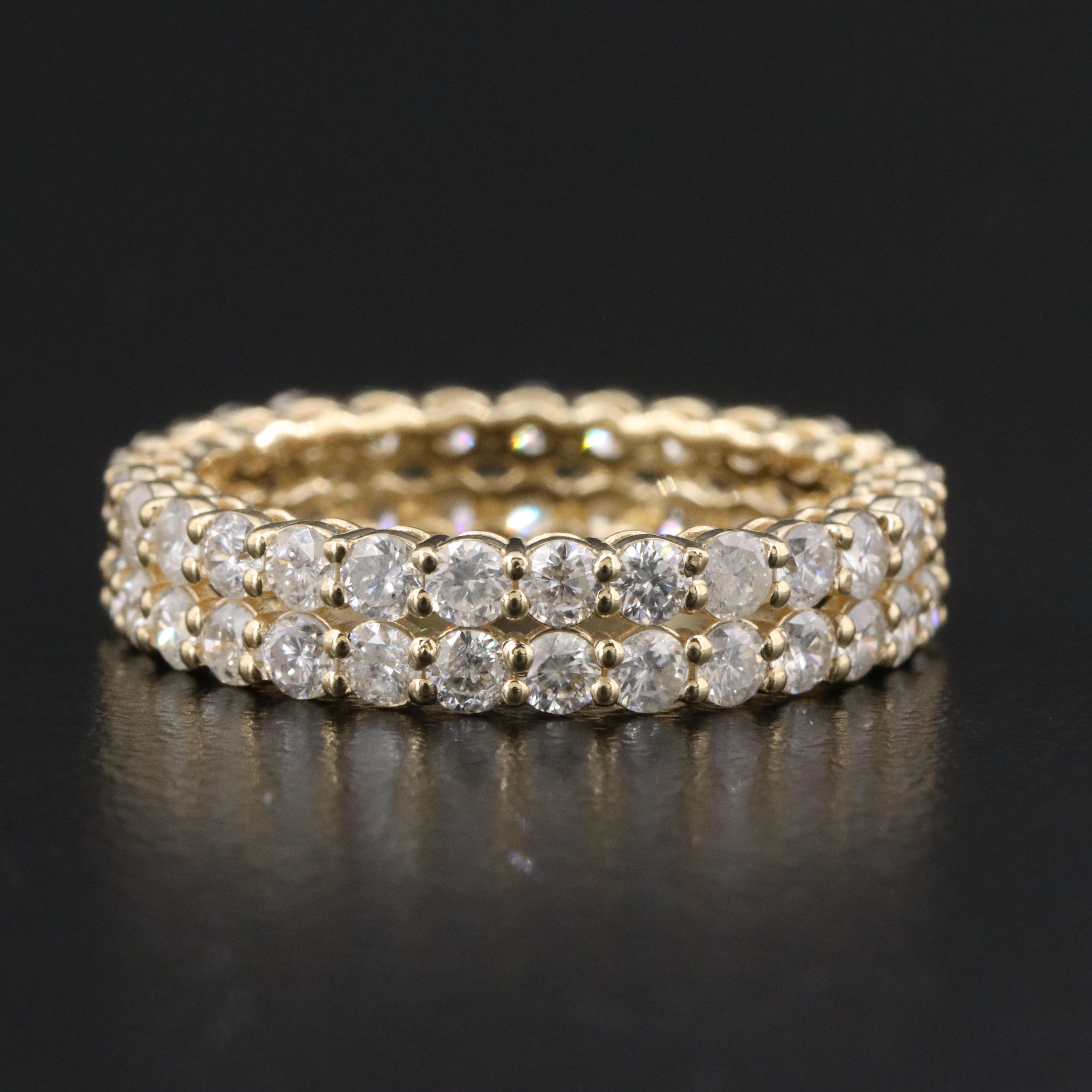 14K 2.34 CTW Diamond Double Row Eternity Band