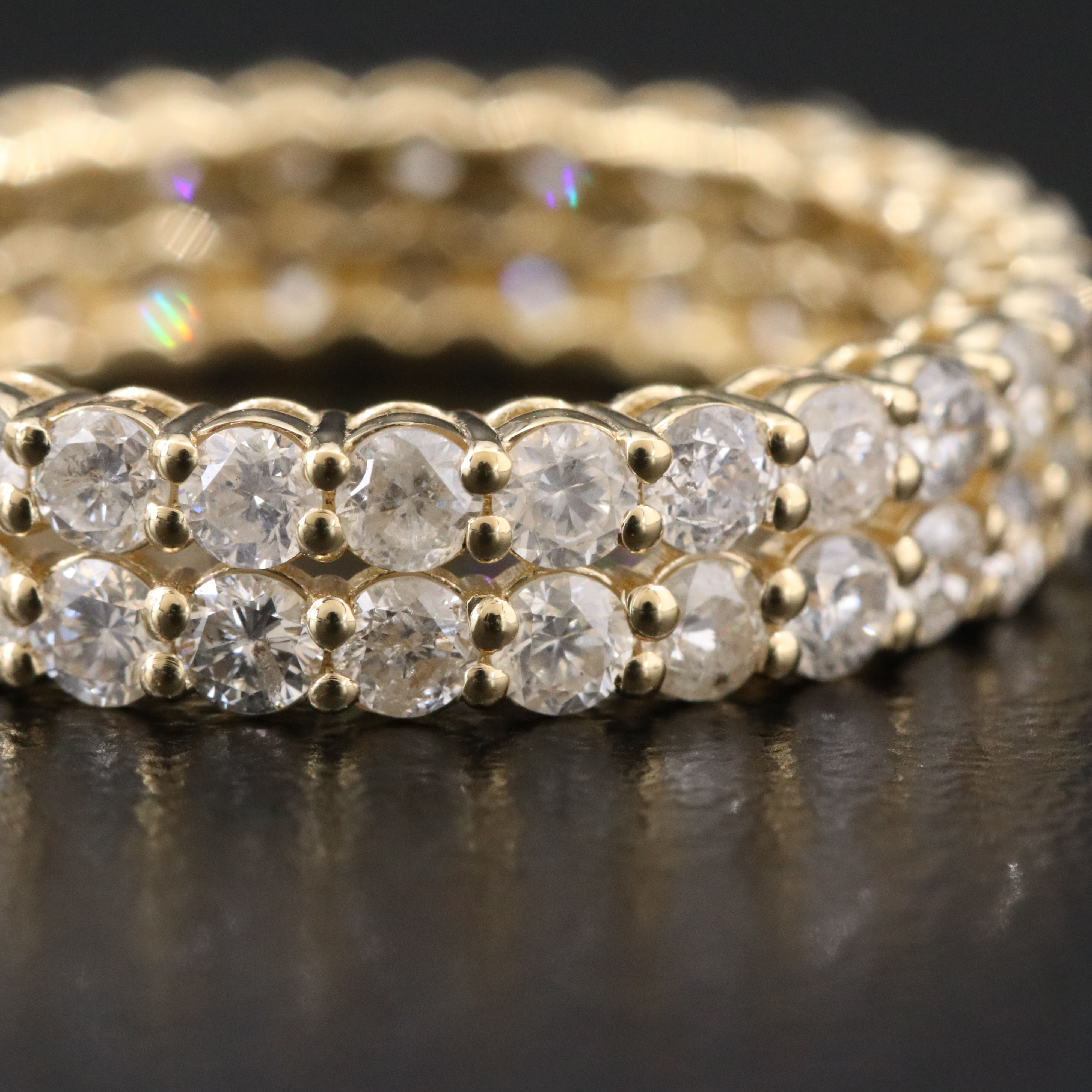 14K 2.34 CTW Diamond Double Row Eternity Band