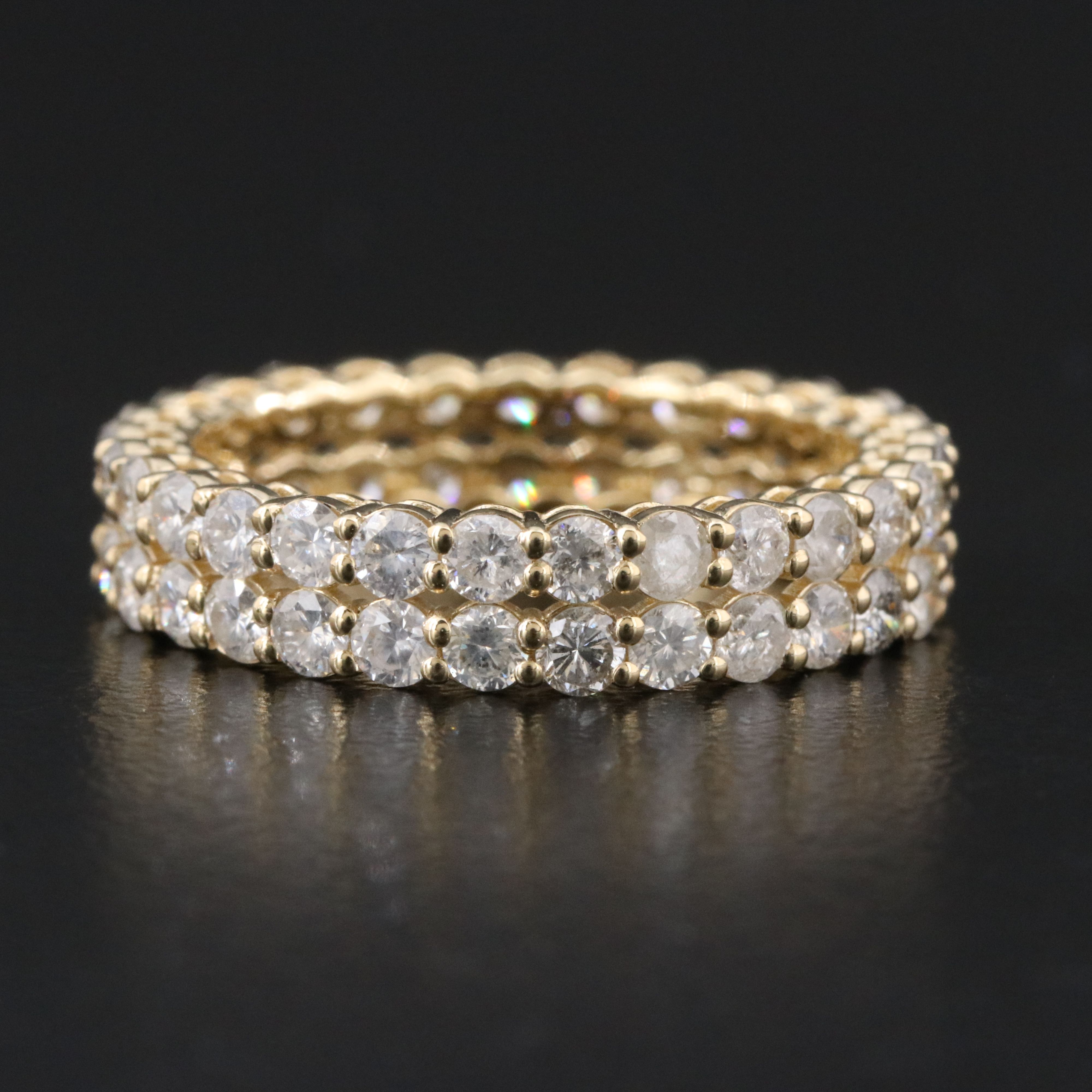 14K 2.34 CTW Diamond Double Row Eternity Band
