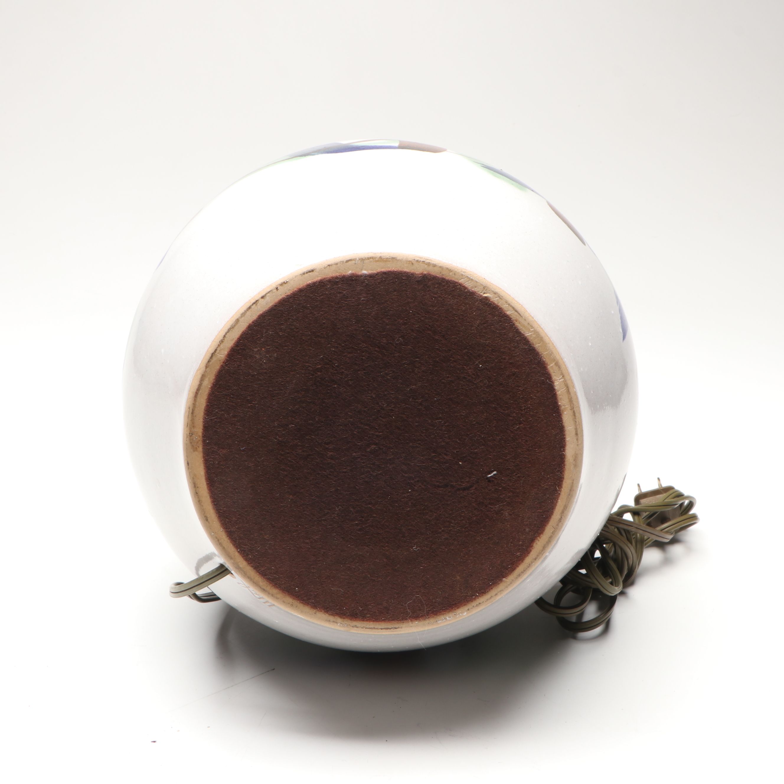 Martz Marshall Studios Abstract Hand-Painted Stoneware Lamp