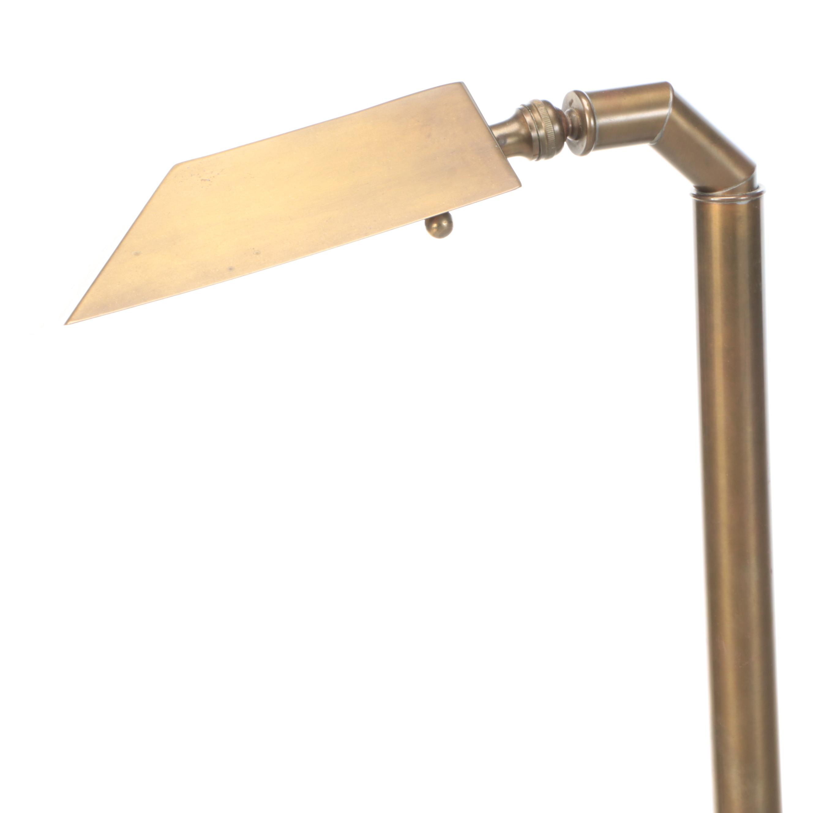 MCM Style Adjustable Brass Finish Floor Lamp