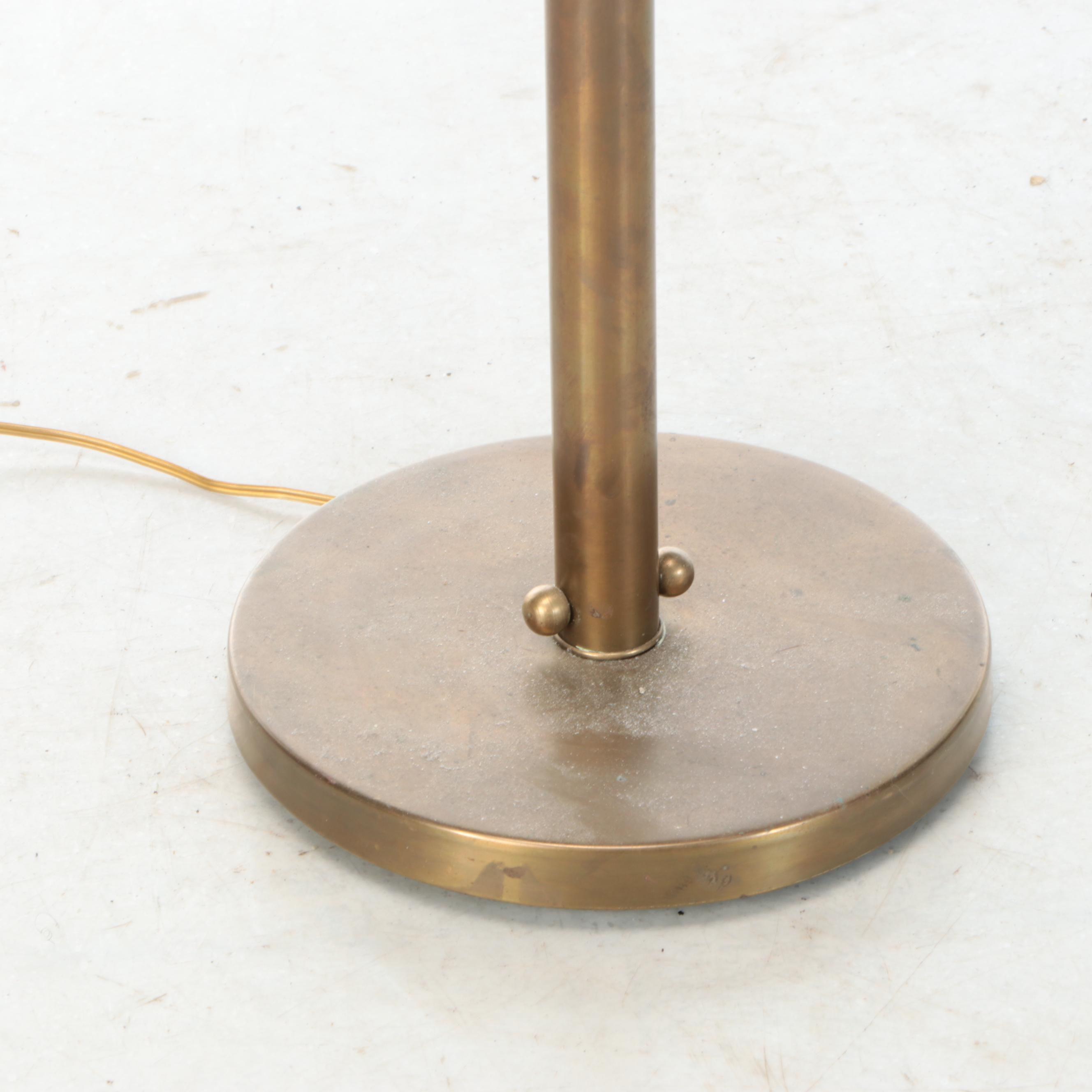 MCM Style Adjustable Brass Finish Floor Lamp