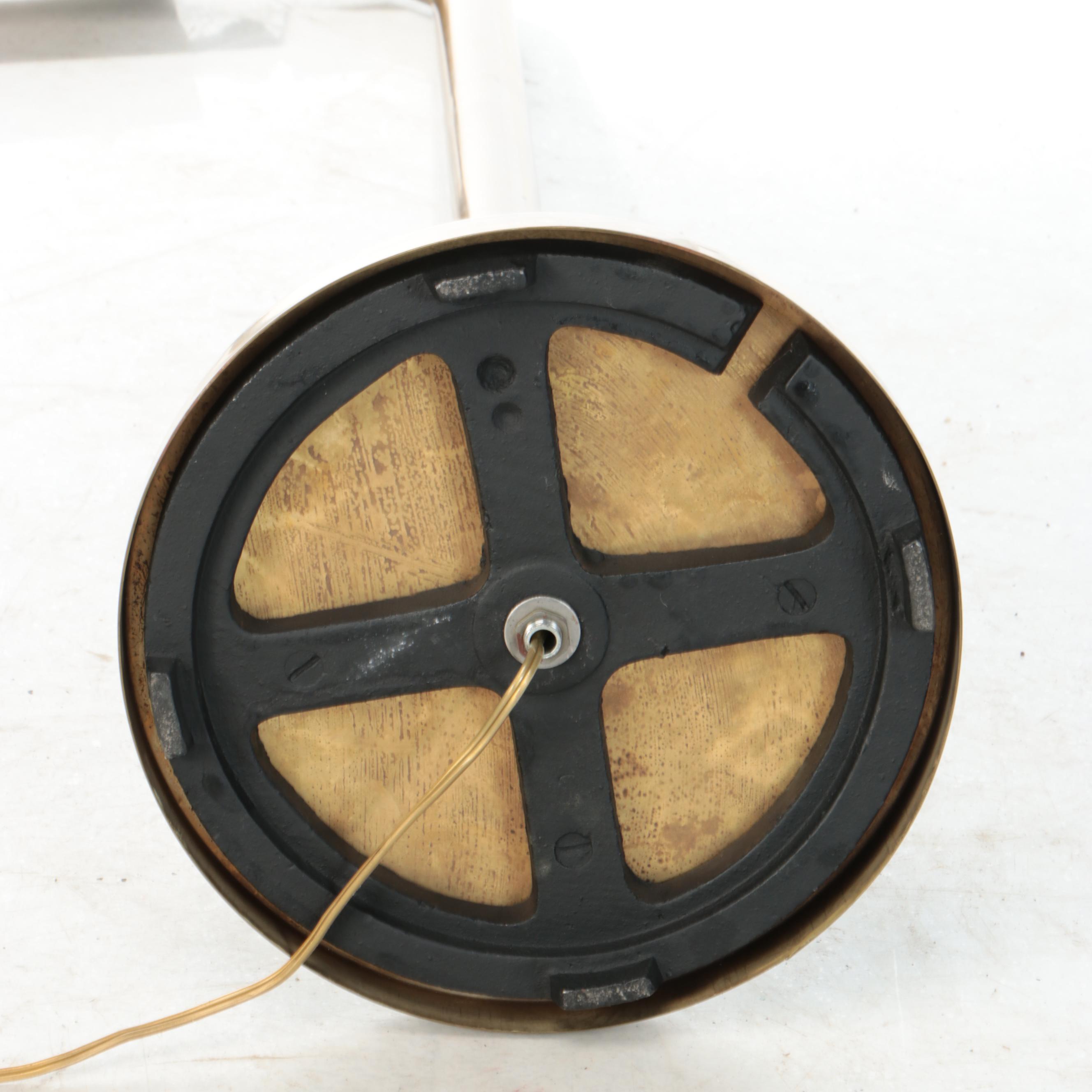 MCM Style Adjustable Brass Finish Floor Lamp