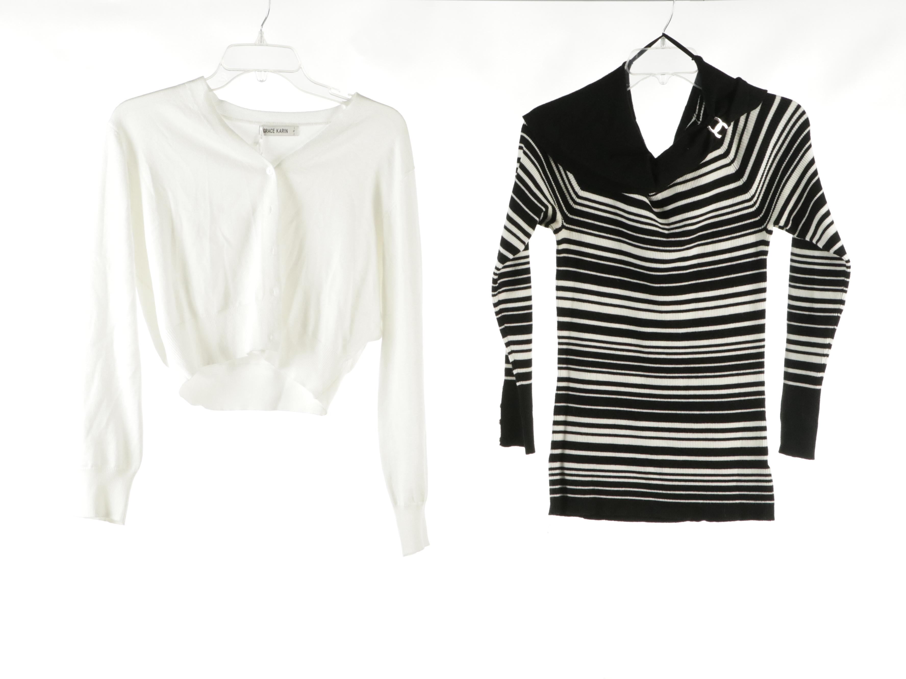 Cardigan & V-Neck Sweaters W/ Off-Shoulder Top from Cielo, Grace Karin & Talbots