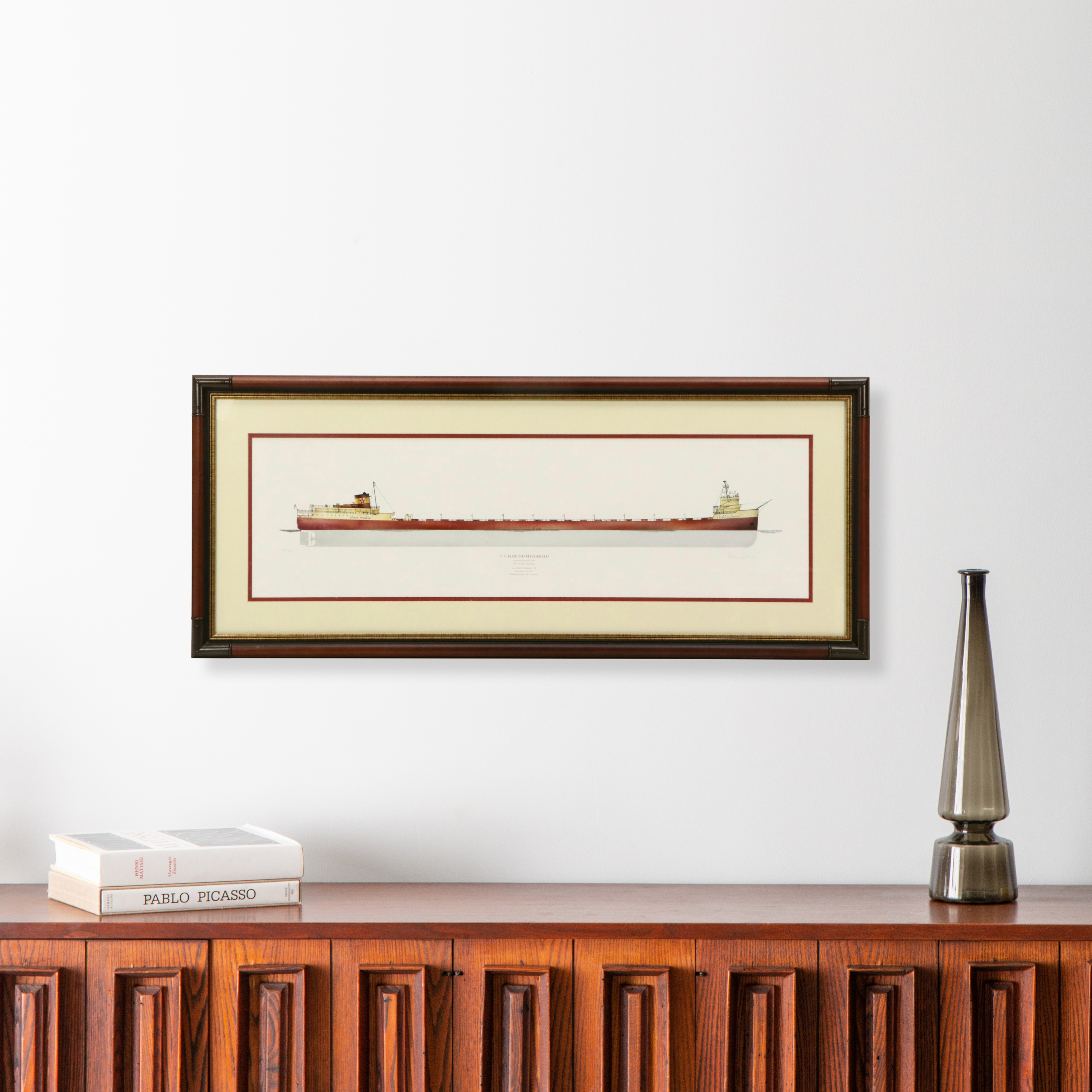 "S.S. Edmund Fitzgerald" Remy Champt Offset Lithograph, Late 20th Century