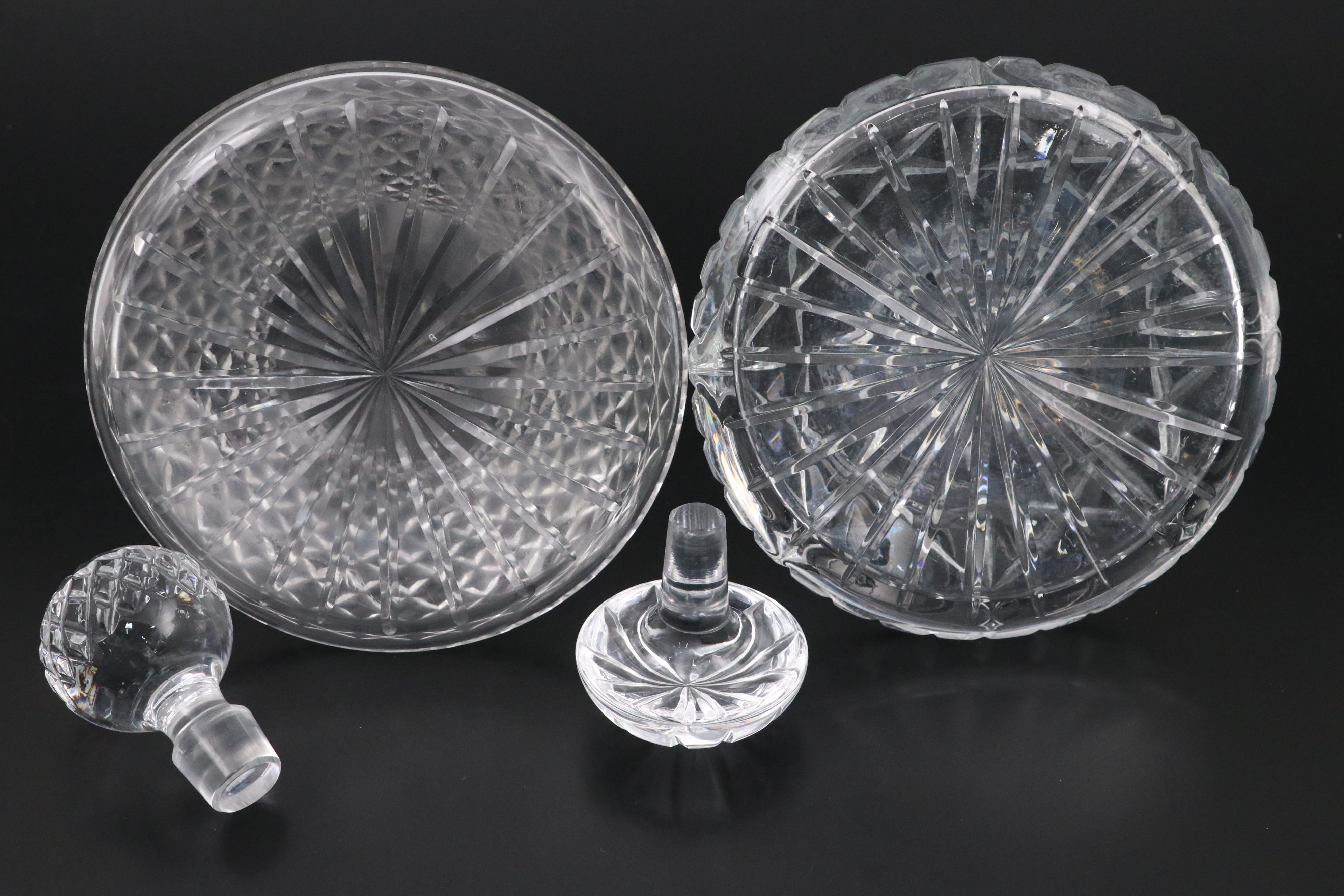 Two Cut Glass Ship's Decanters