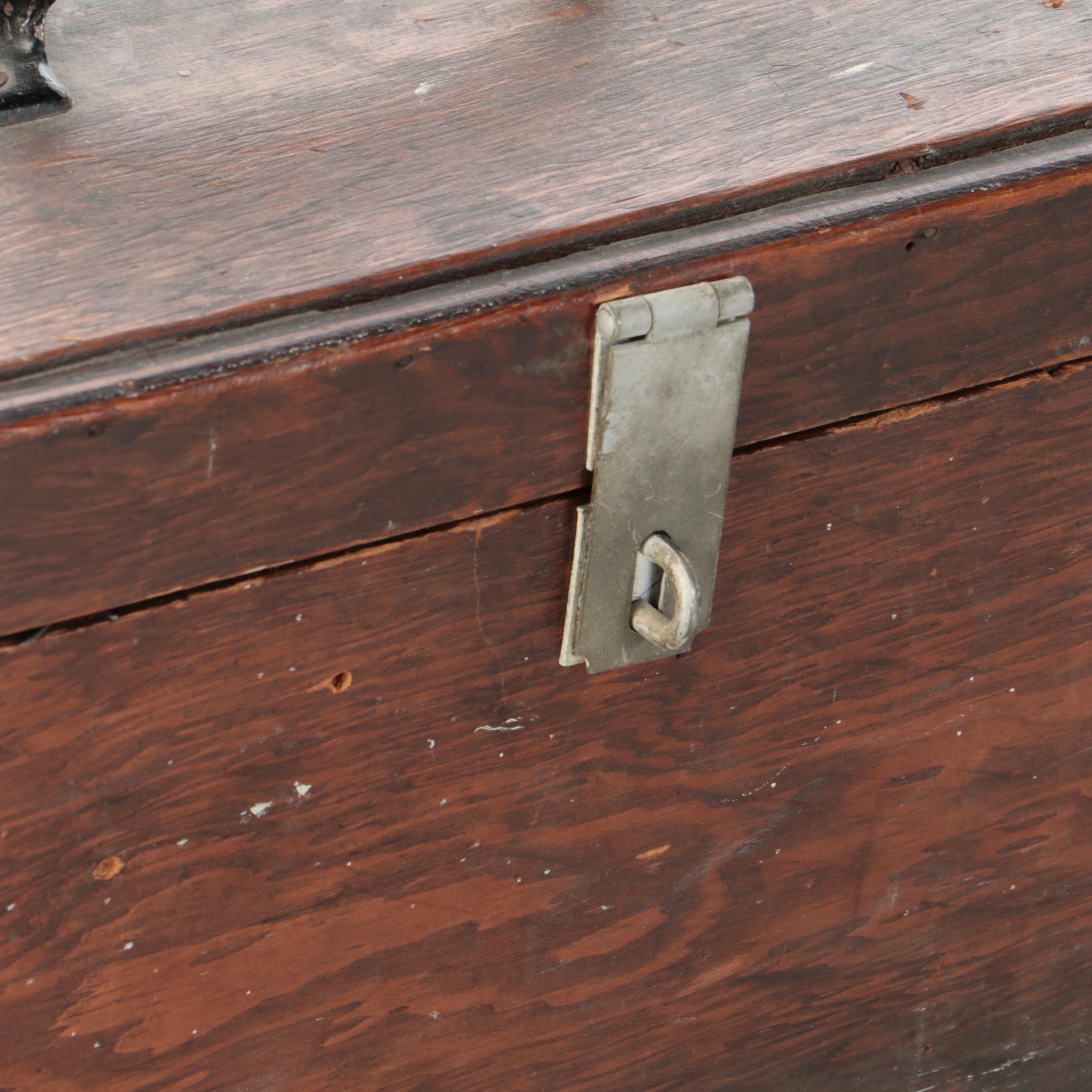 Oak Tool Chest with Assorted Vintage Hand Tools
