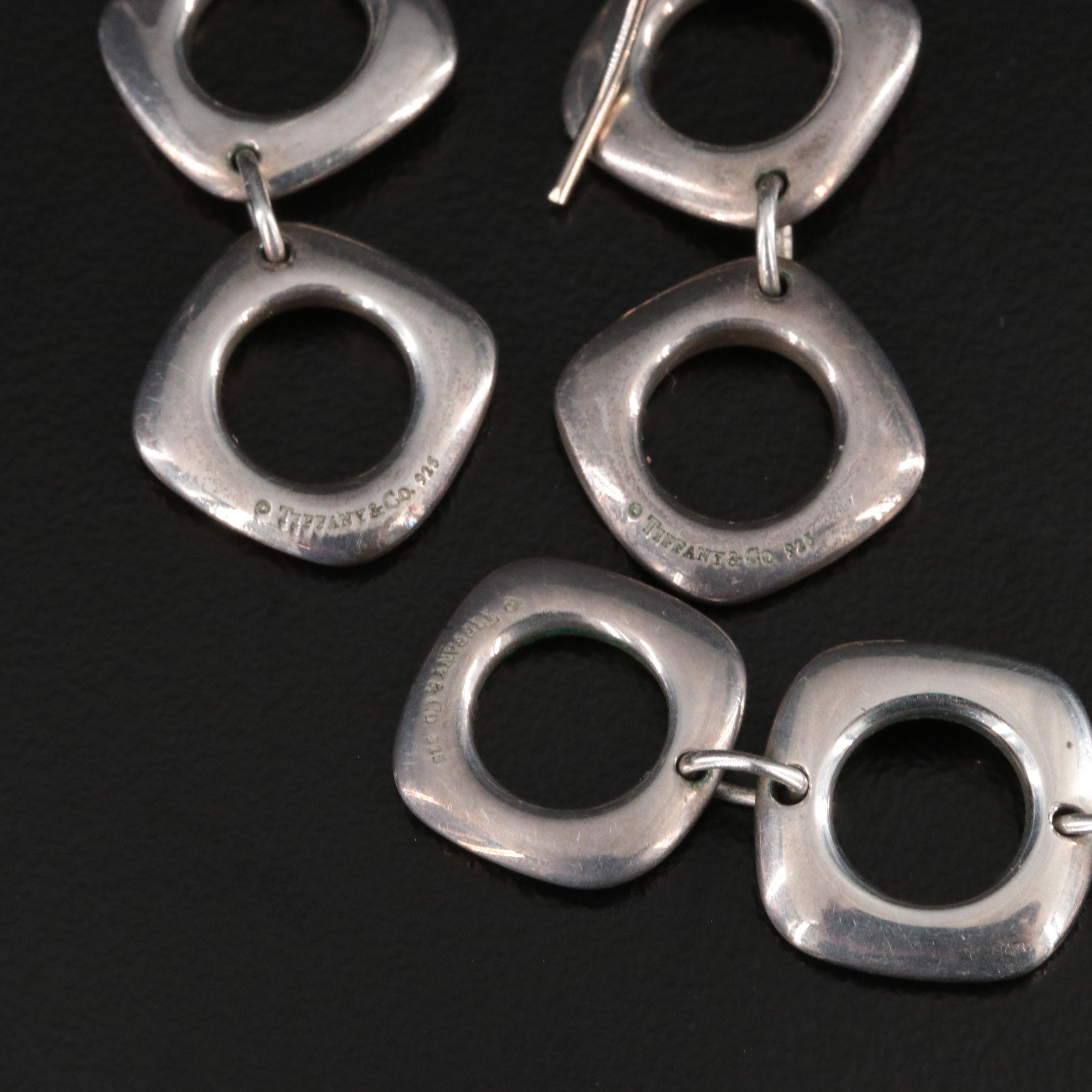 Tiffany & Co. Sterling Cushion Square Jewelry Set