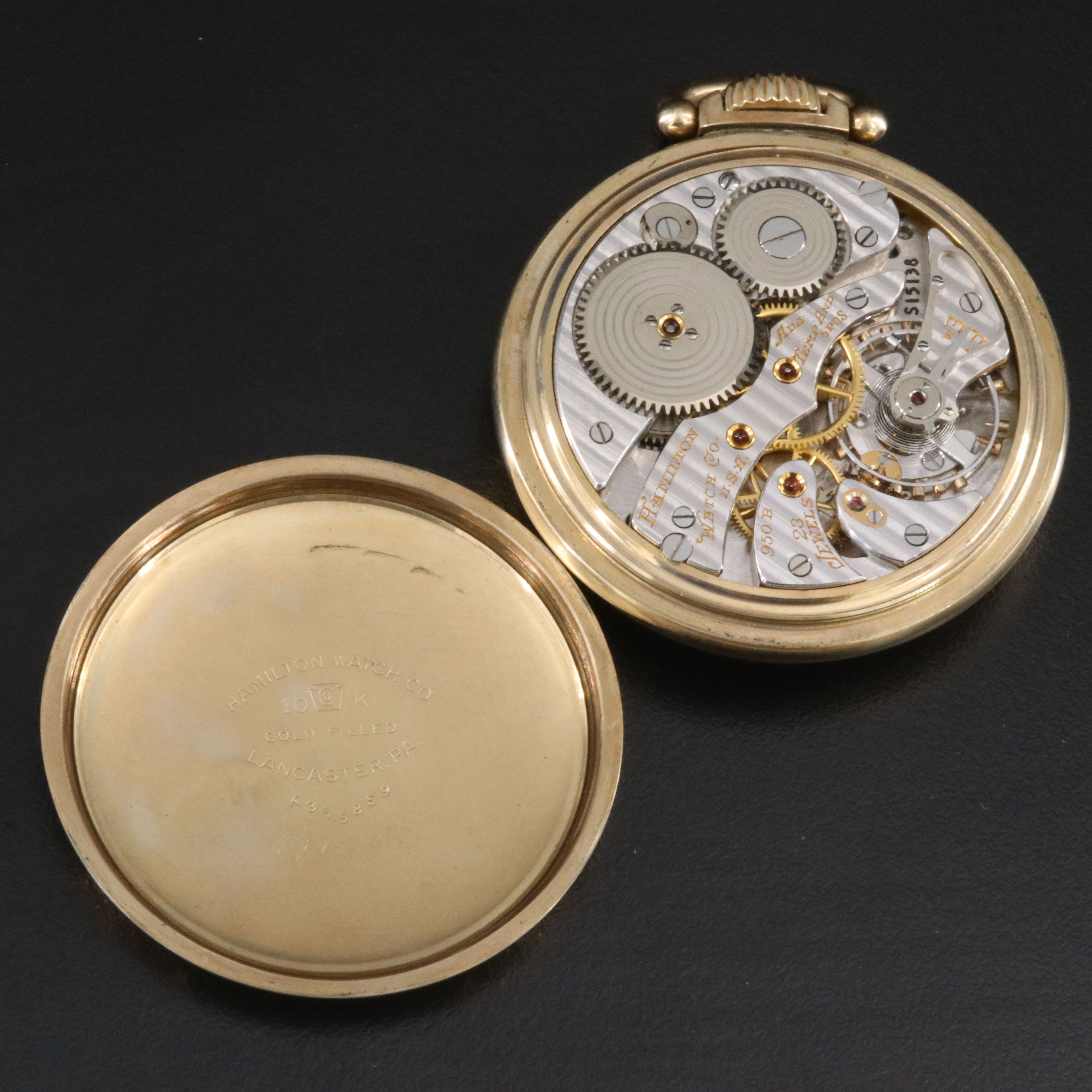 Hamilton Watch Co. Railway Special Gold-Filled Open Face Pocket Watch