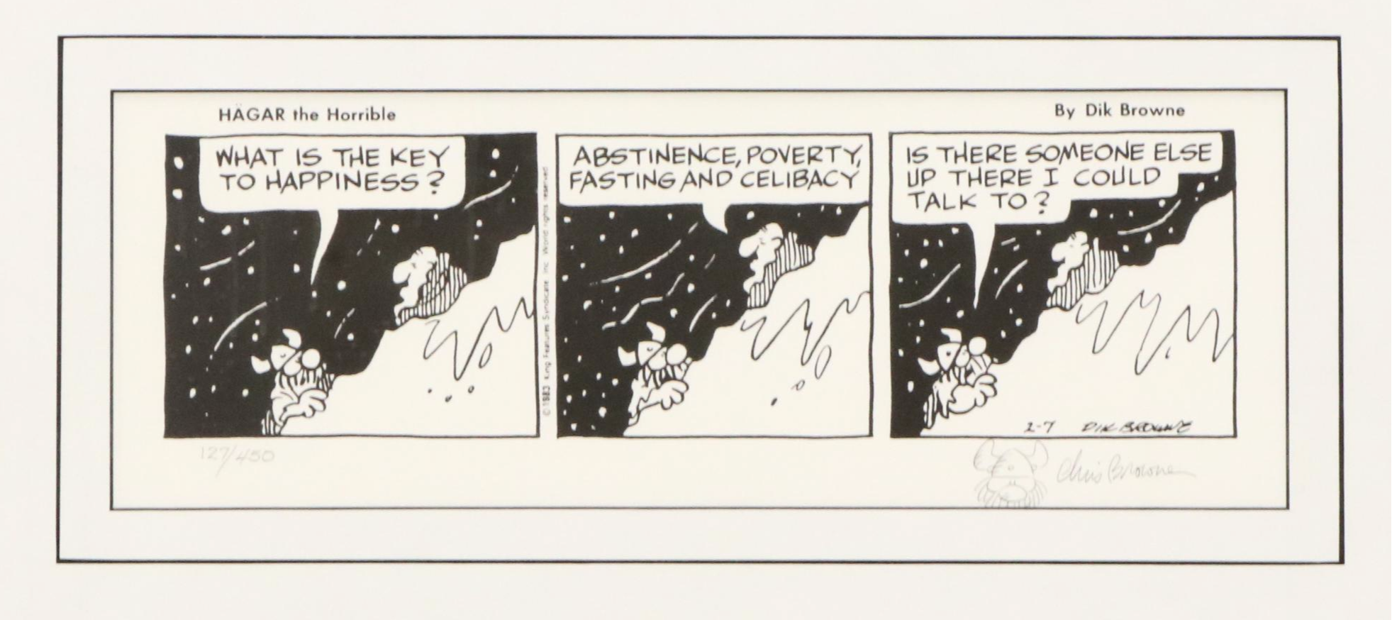 Bob Thaves "Frank & Ernest" and Dik Browne "Hagar the Horrible" Comic Prints