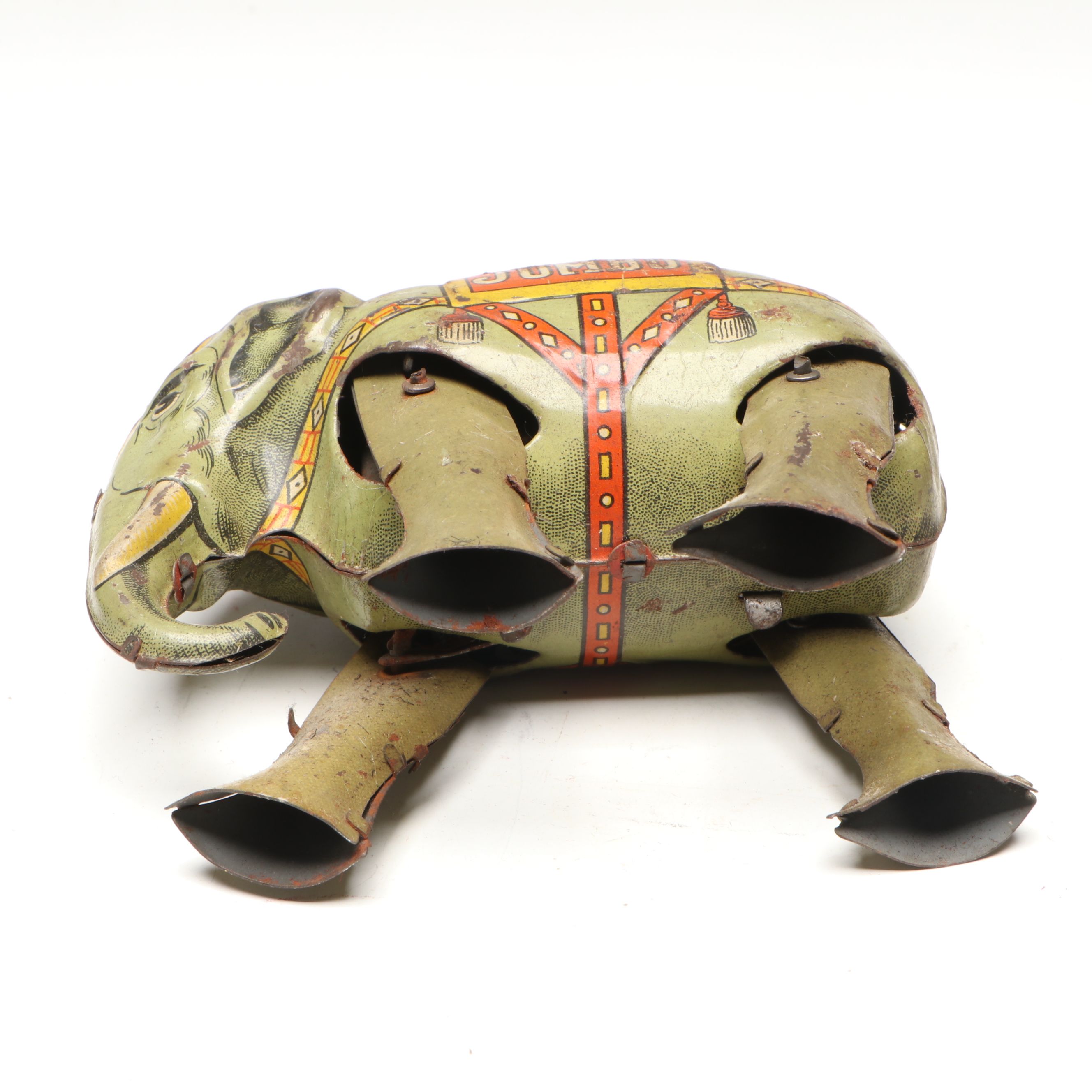 Pair of German Tin Litho Elephant Wind-Up Toys, 1950s