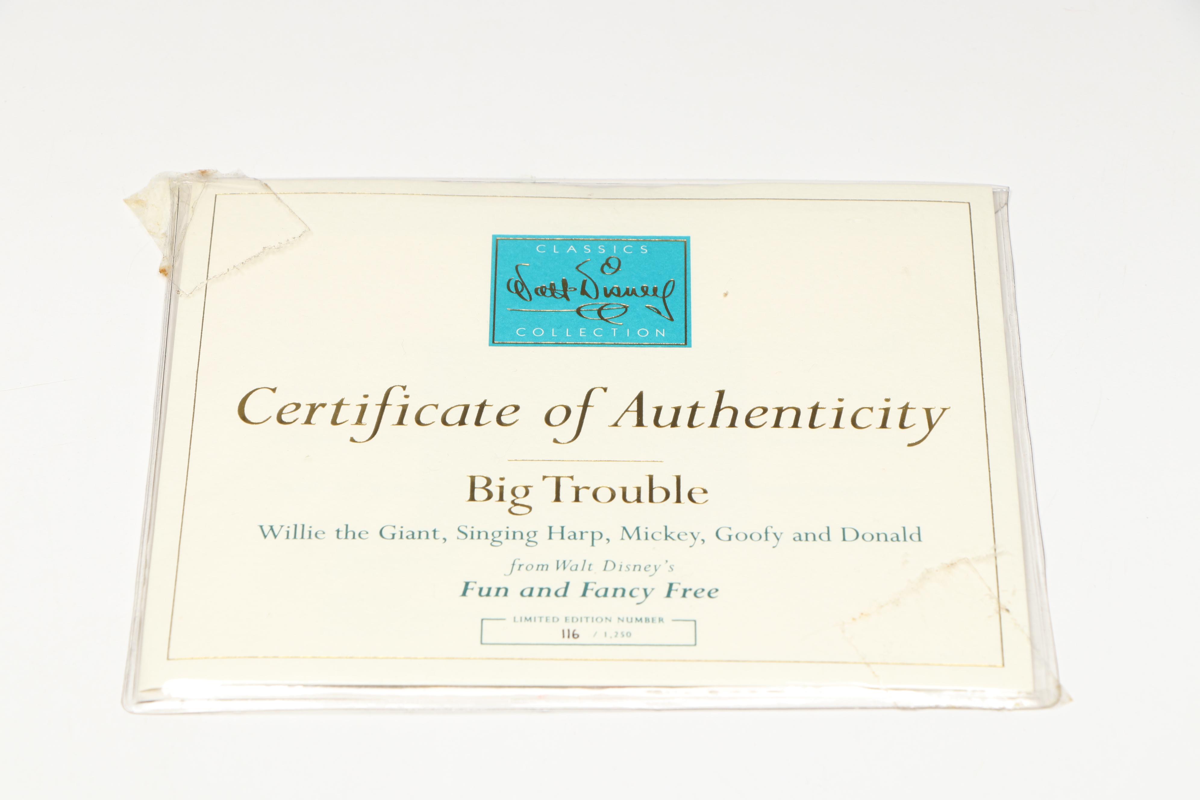Disney Fun and Fancy Free "Big Trouble" Limited Edition Porcelain Figurine, 2000