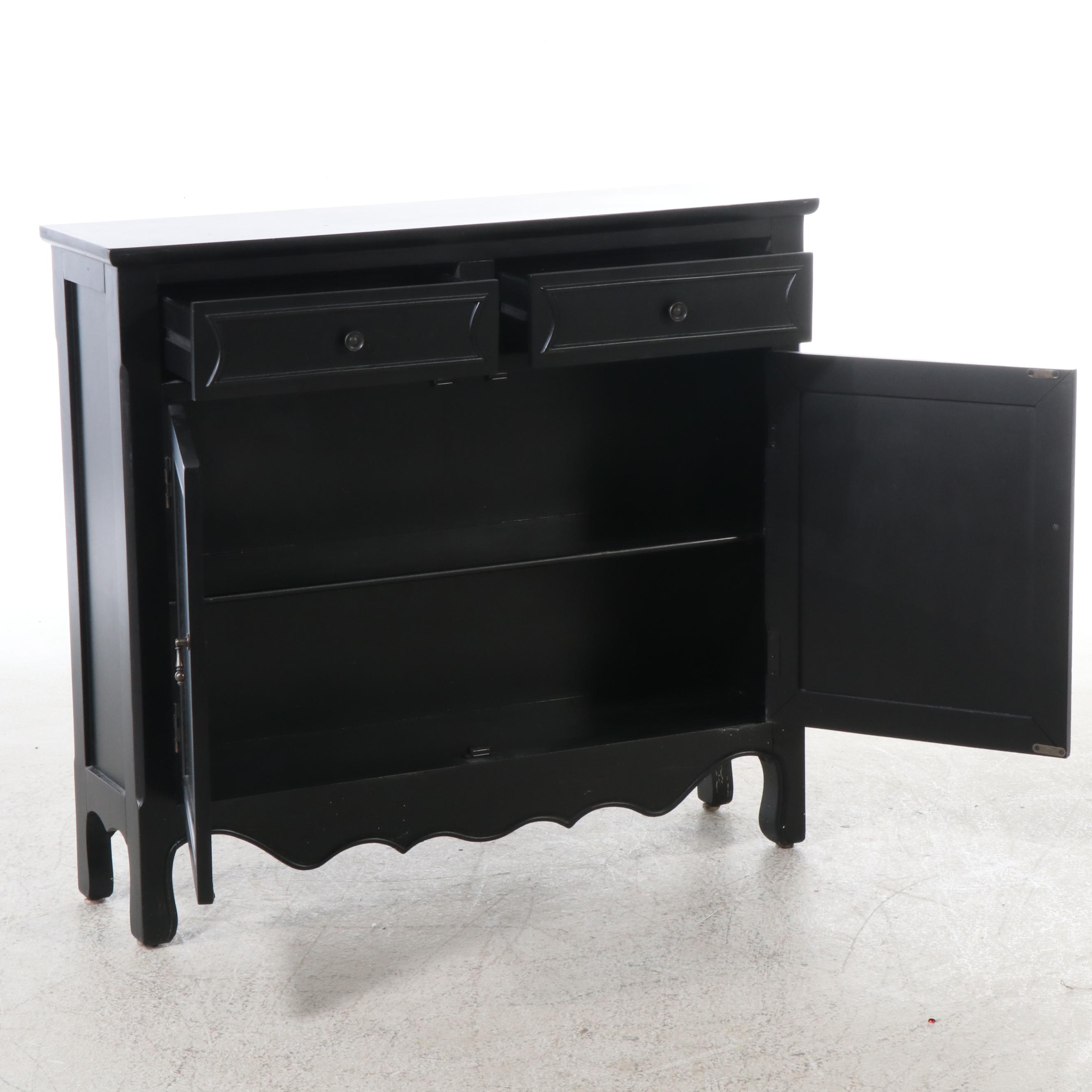 Contemporary Black Painted Console Cabinet