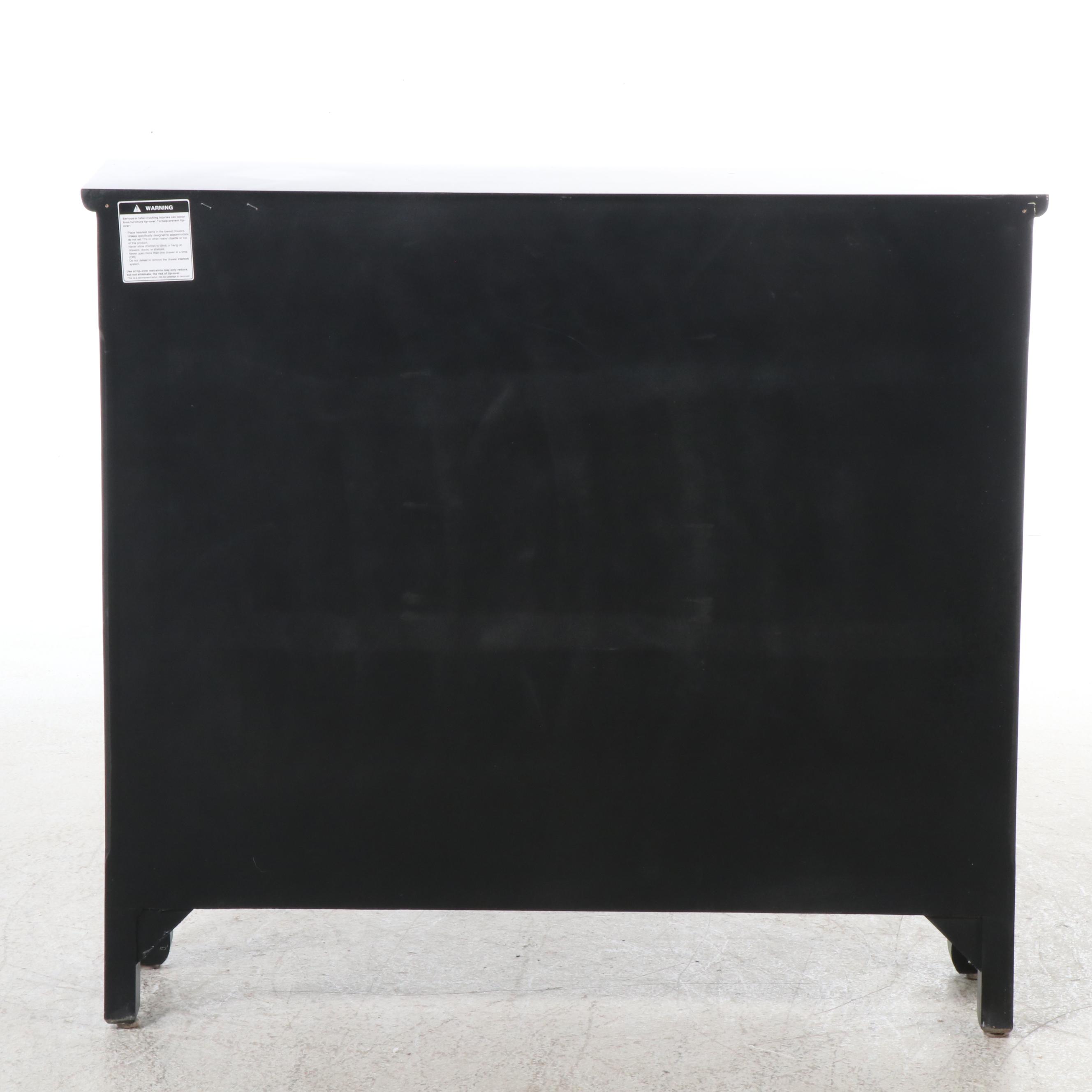 Contemporary Black Painted Console Cabinet