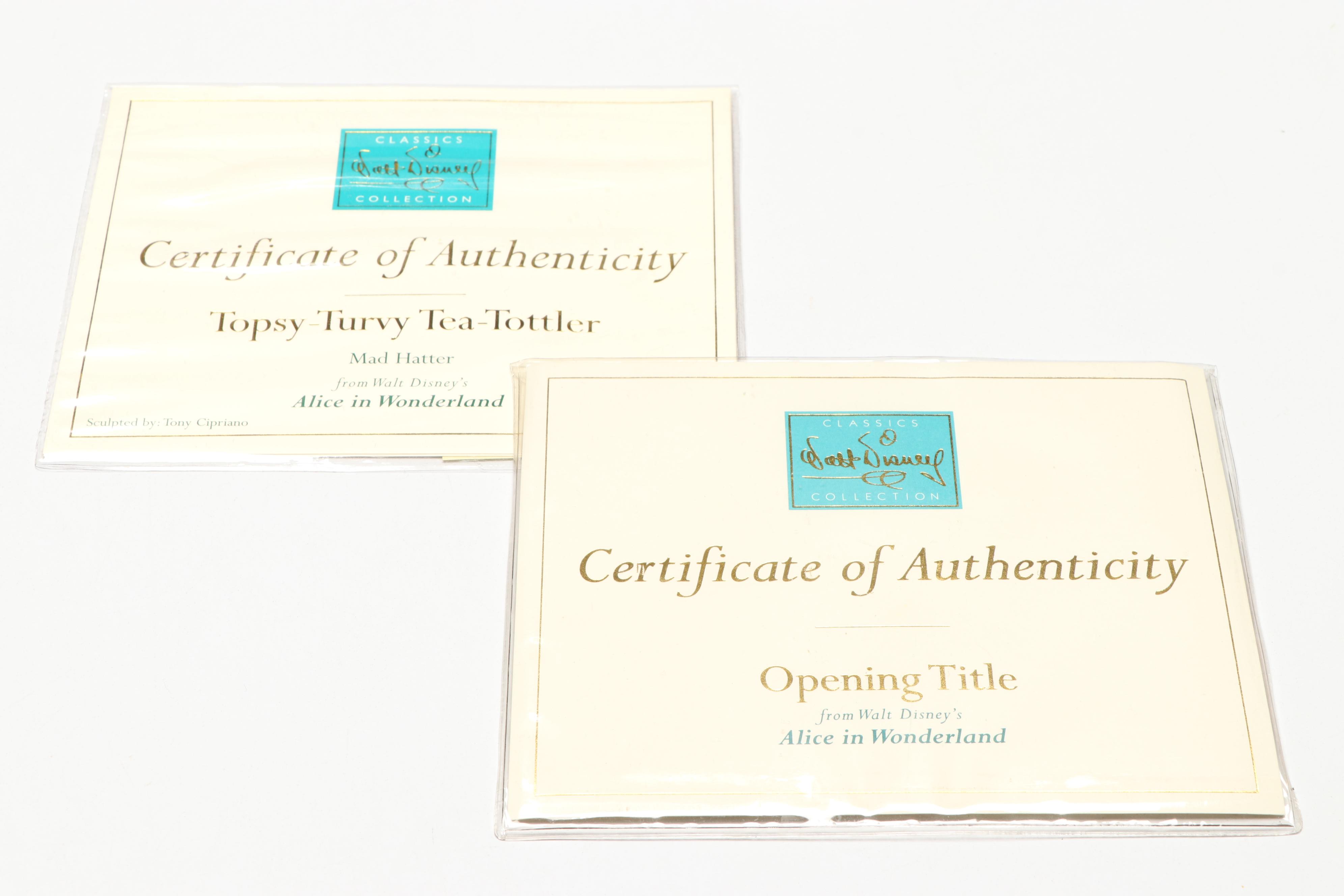 Disney"Topsy-Turvy Tea-Tottler" and "A Mad Whirl" Porcelain Figures, 2000s