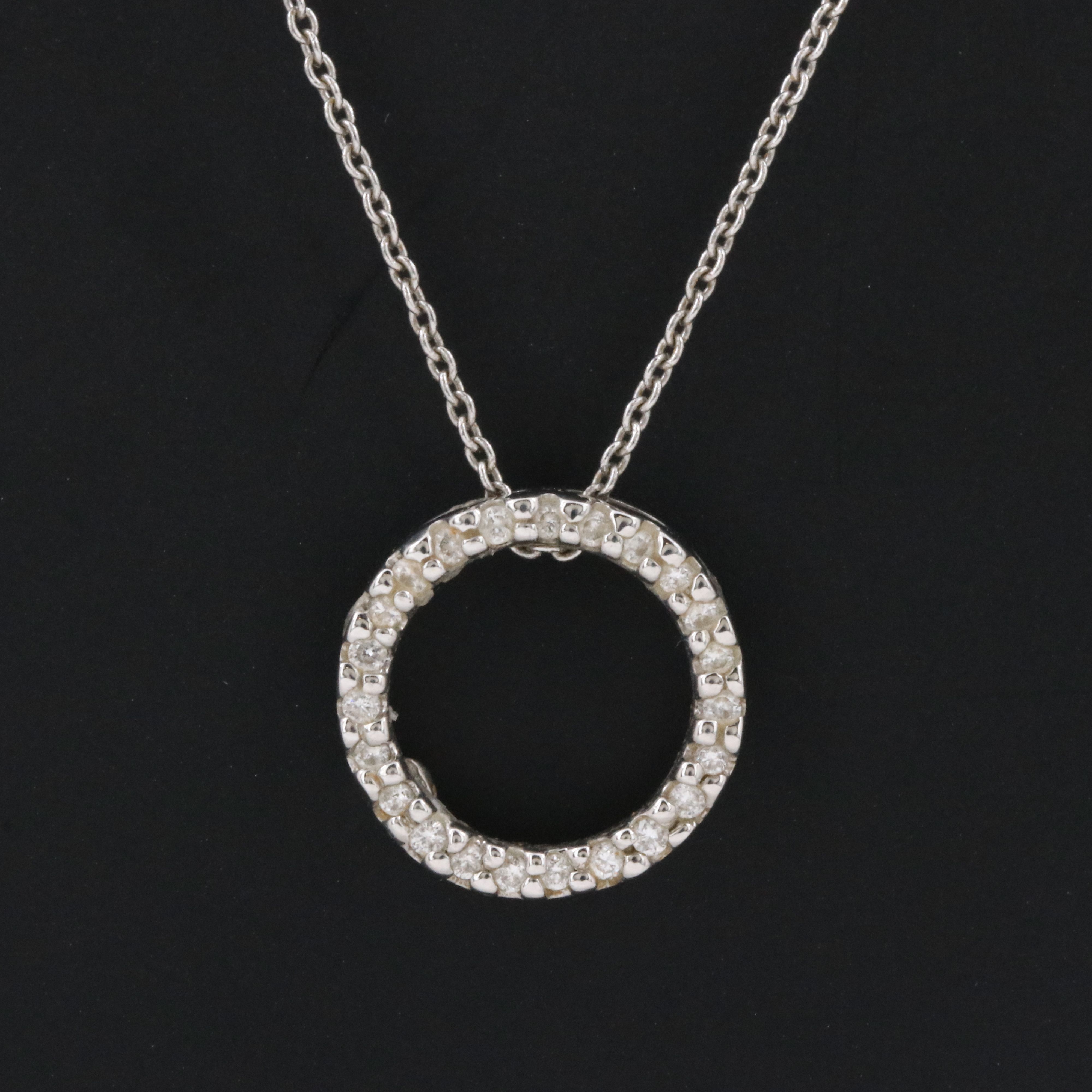 Roberto Coin Tiny Treasures 18K Diamond Circle Necklace