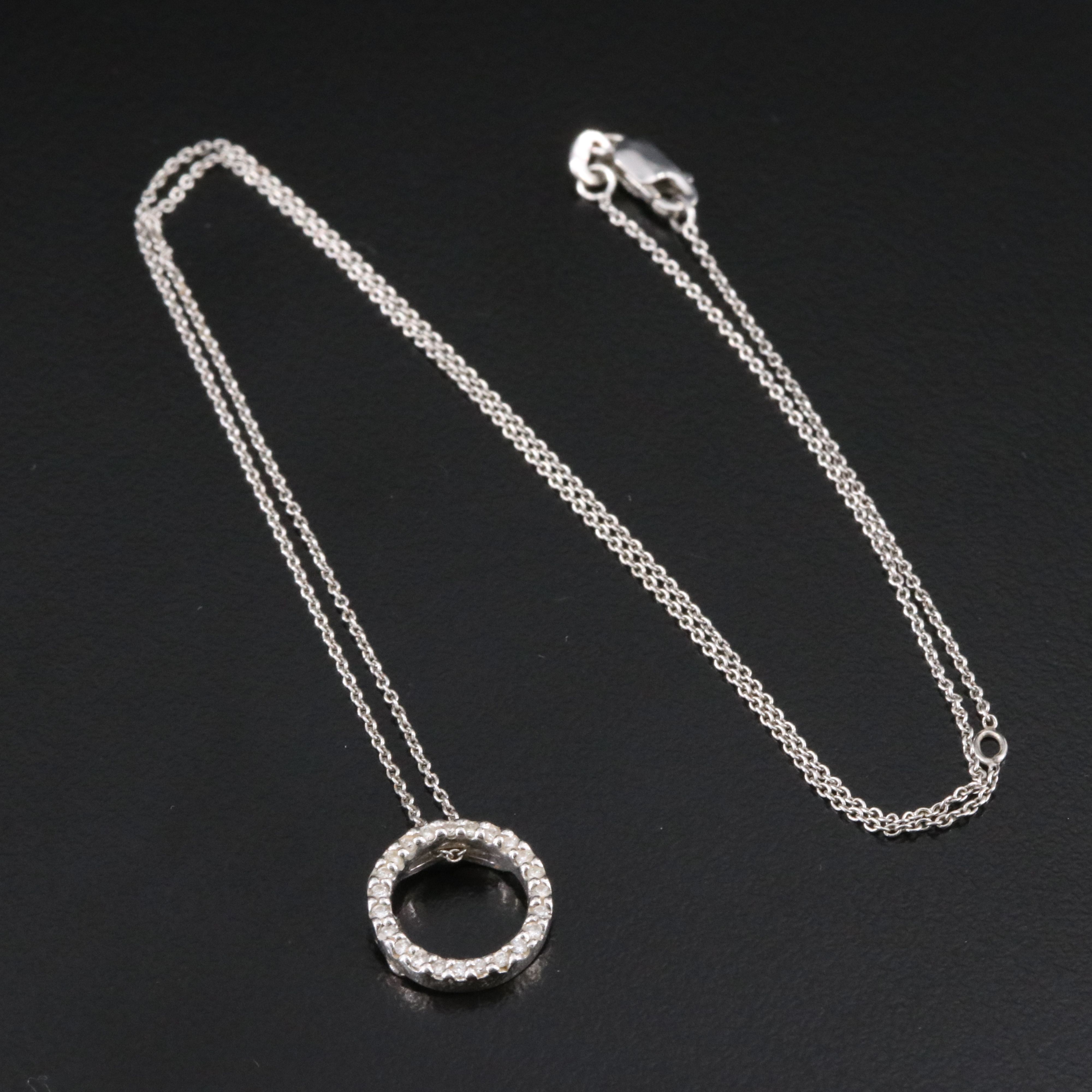 Roberto Coin Tiny Treasures 18K Diamond Circle Necklace