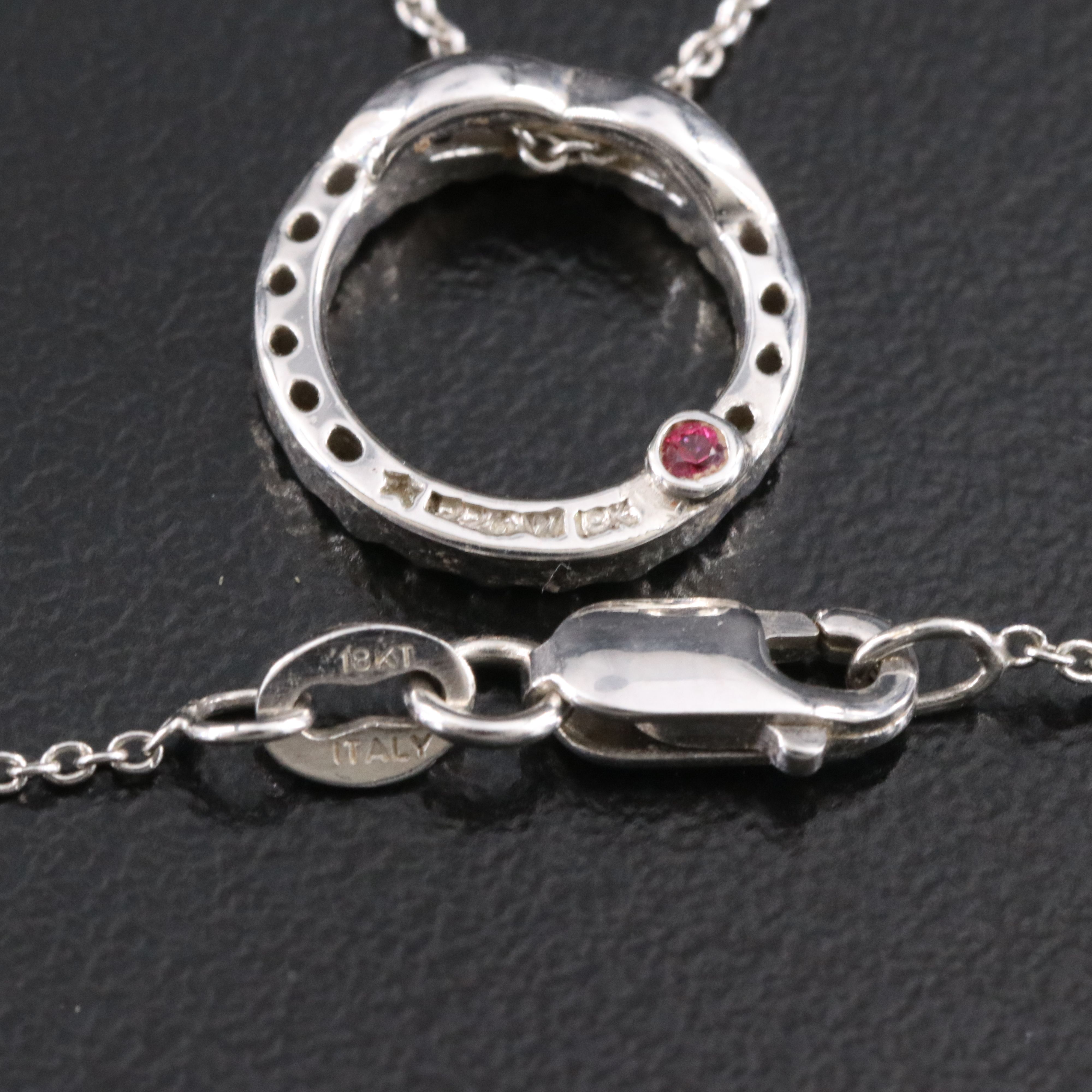 Roberto Coin Tiny Treasures 18K Diamond Circle Necklace