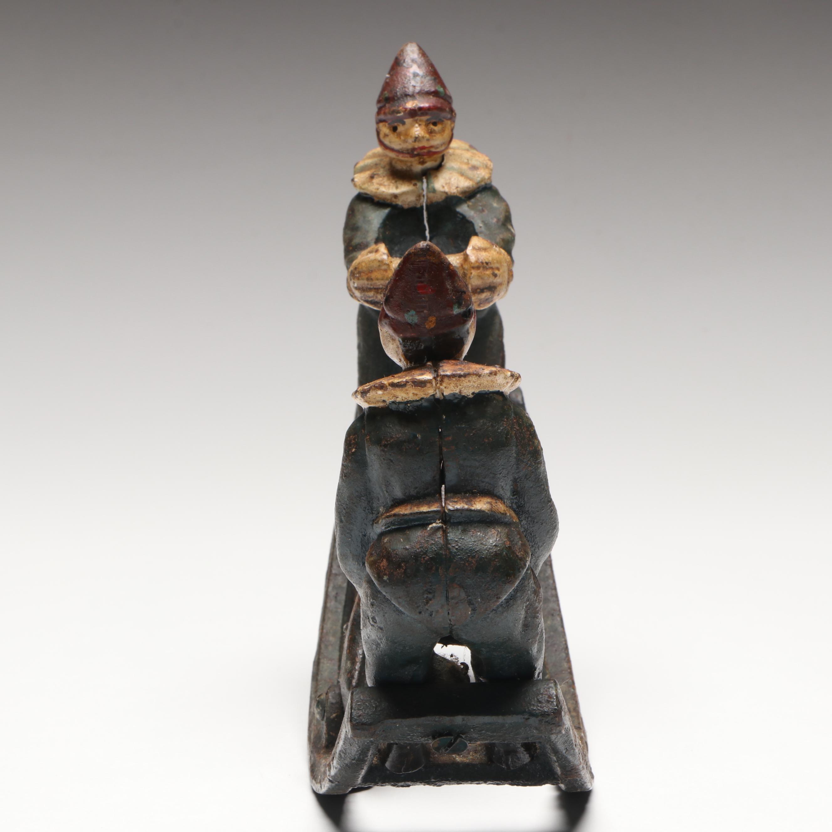 Polychrome Cast Iron Clown Teeter-Totter