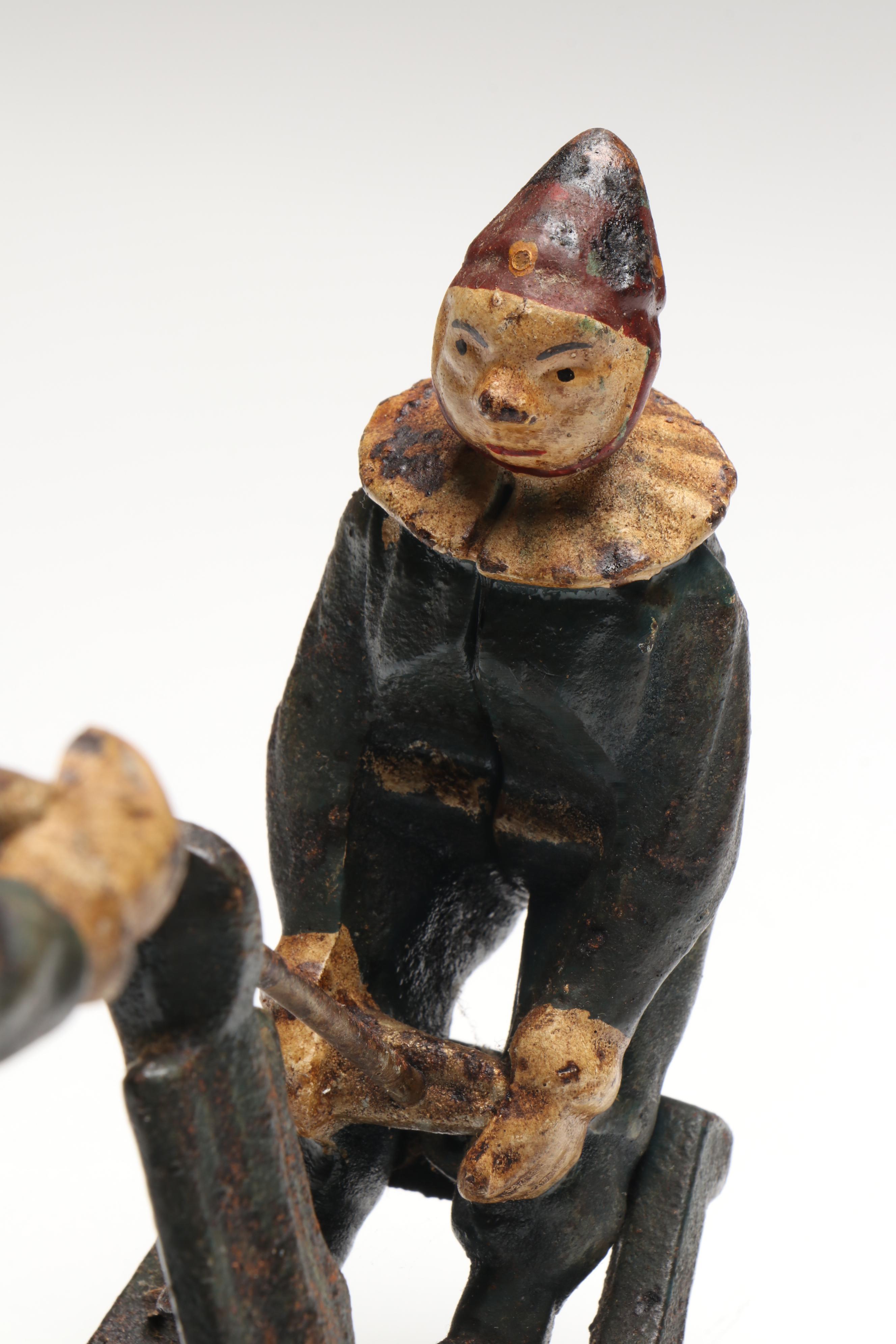 Polychrome Cast Iron Clown Teeter-Totter