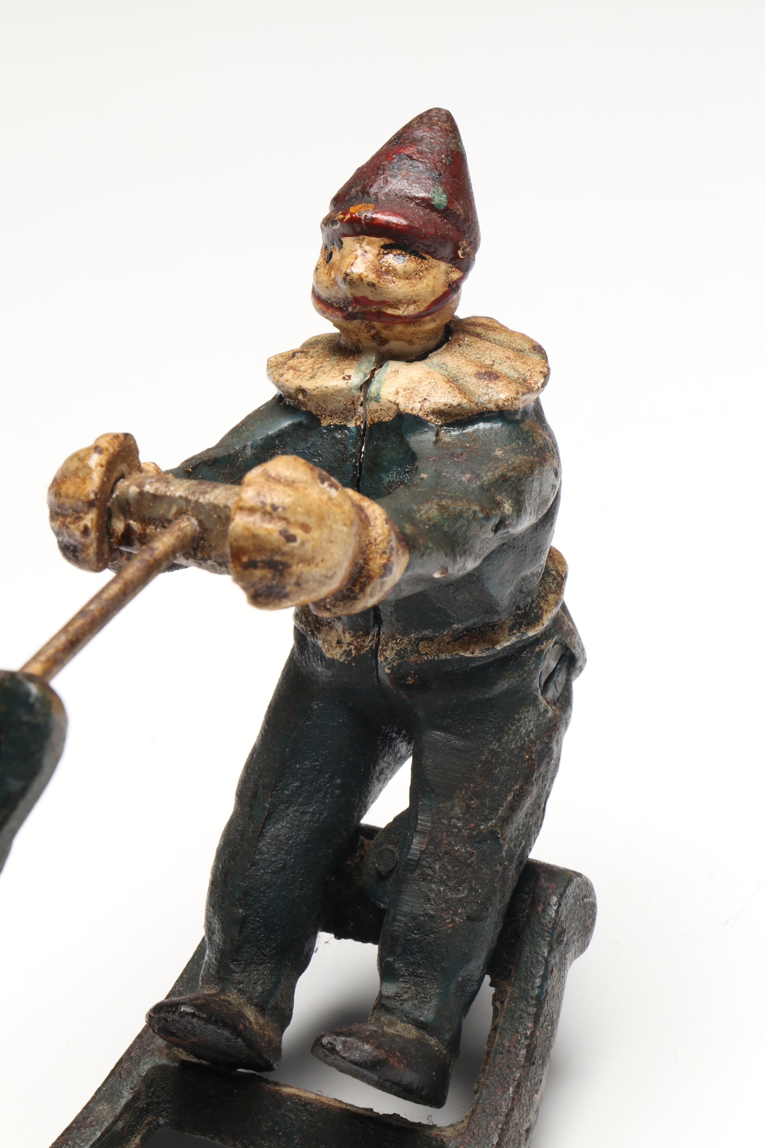 Polychrome Cast Iron Clown Teeter-Totter