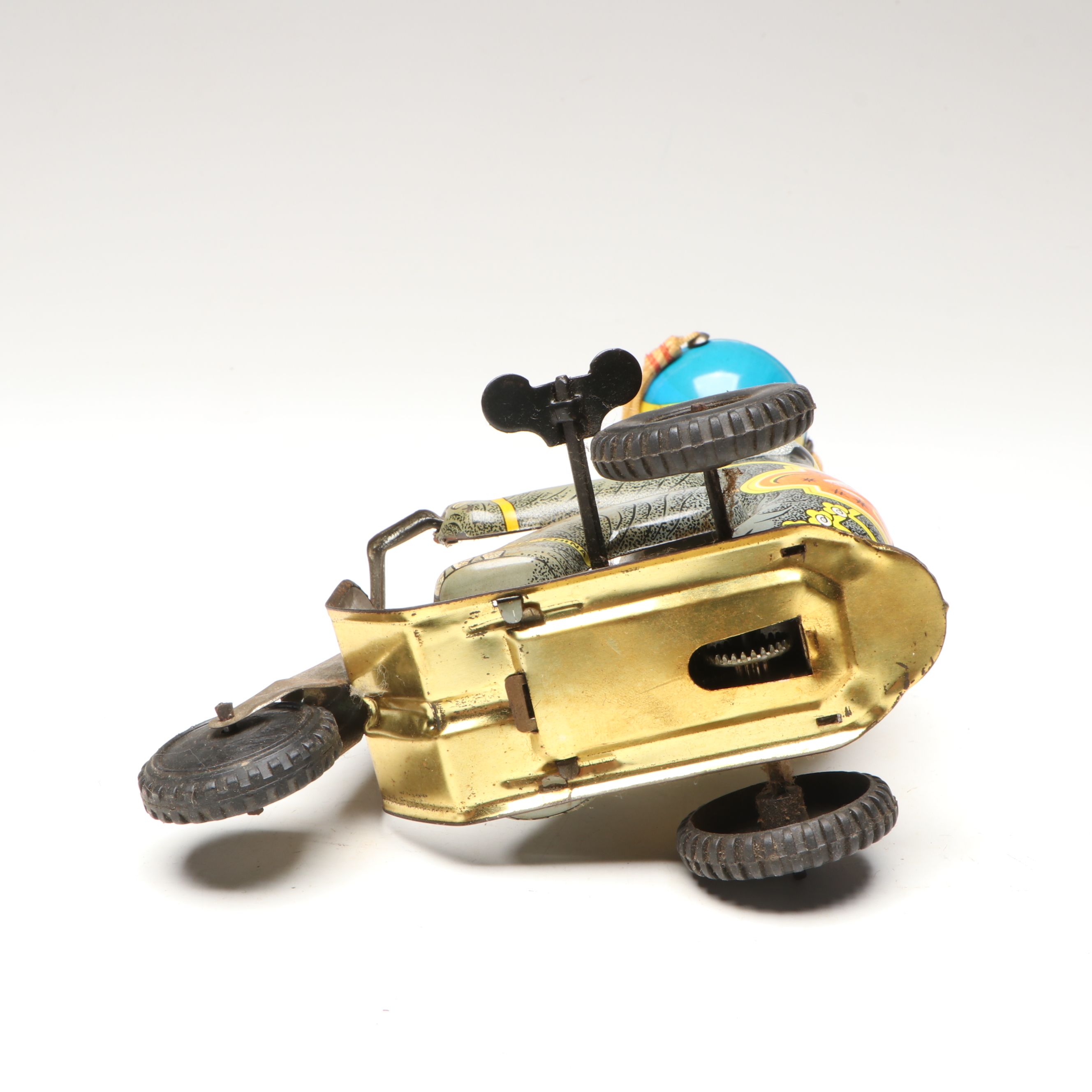 Blic Elephant Riding Tricycle Tin Litho Wind-Up Toy, Late 20th Century