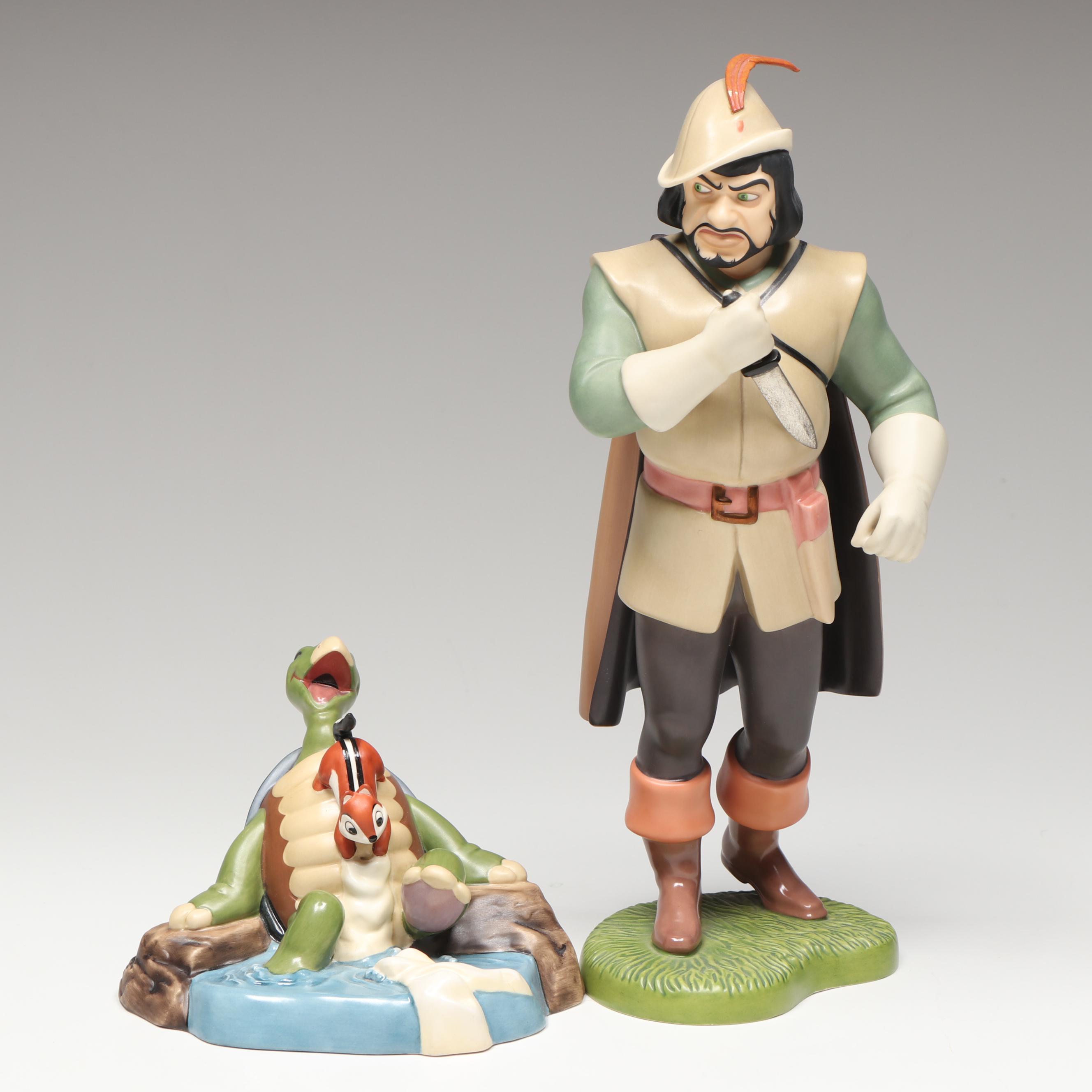 Disney Snow White "Deadly Intent" and "Ticklish Turtle" Porcelain Figurines