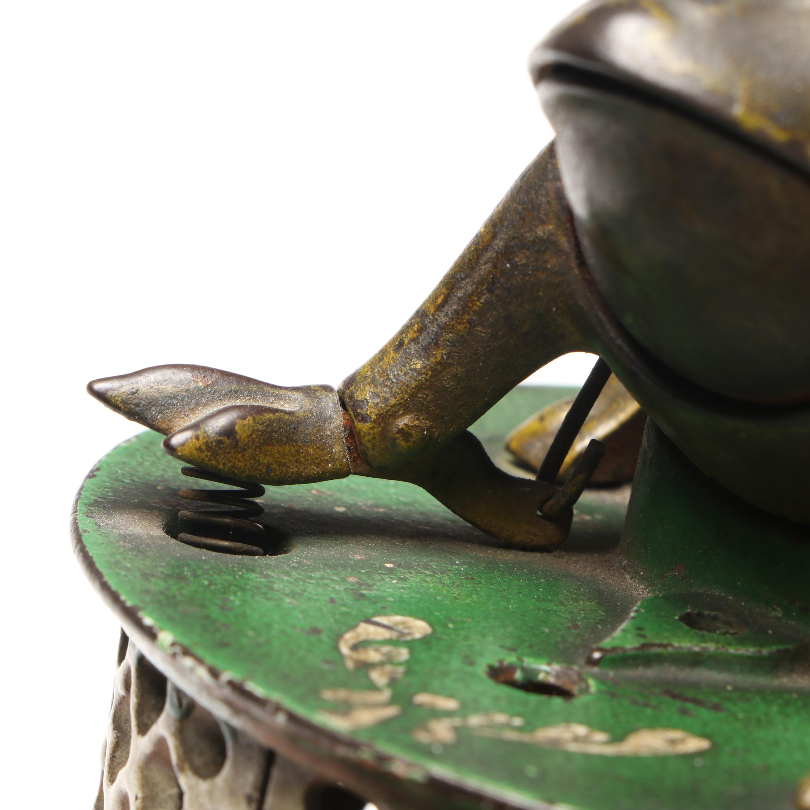 J & E Stevens Co. Cast Iron Mechanical Frog Bank, Late 19th Century