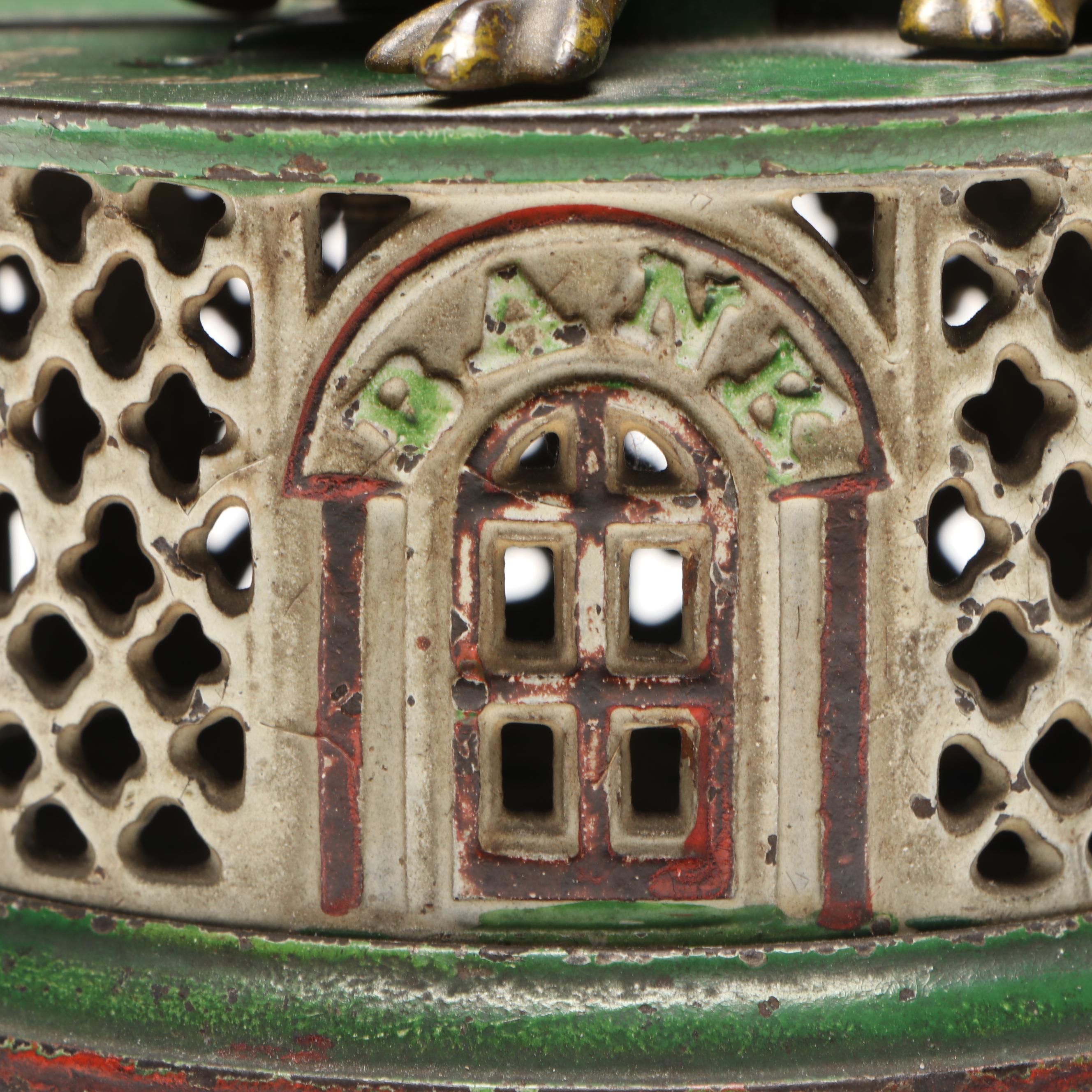 J & E Stevens Co. Cast Iron Mechanical Frog Bank, Late 19th Century