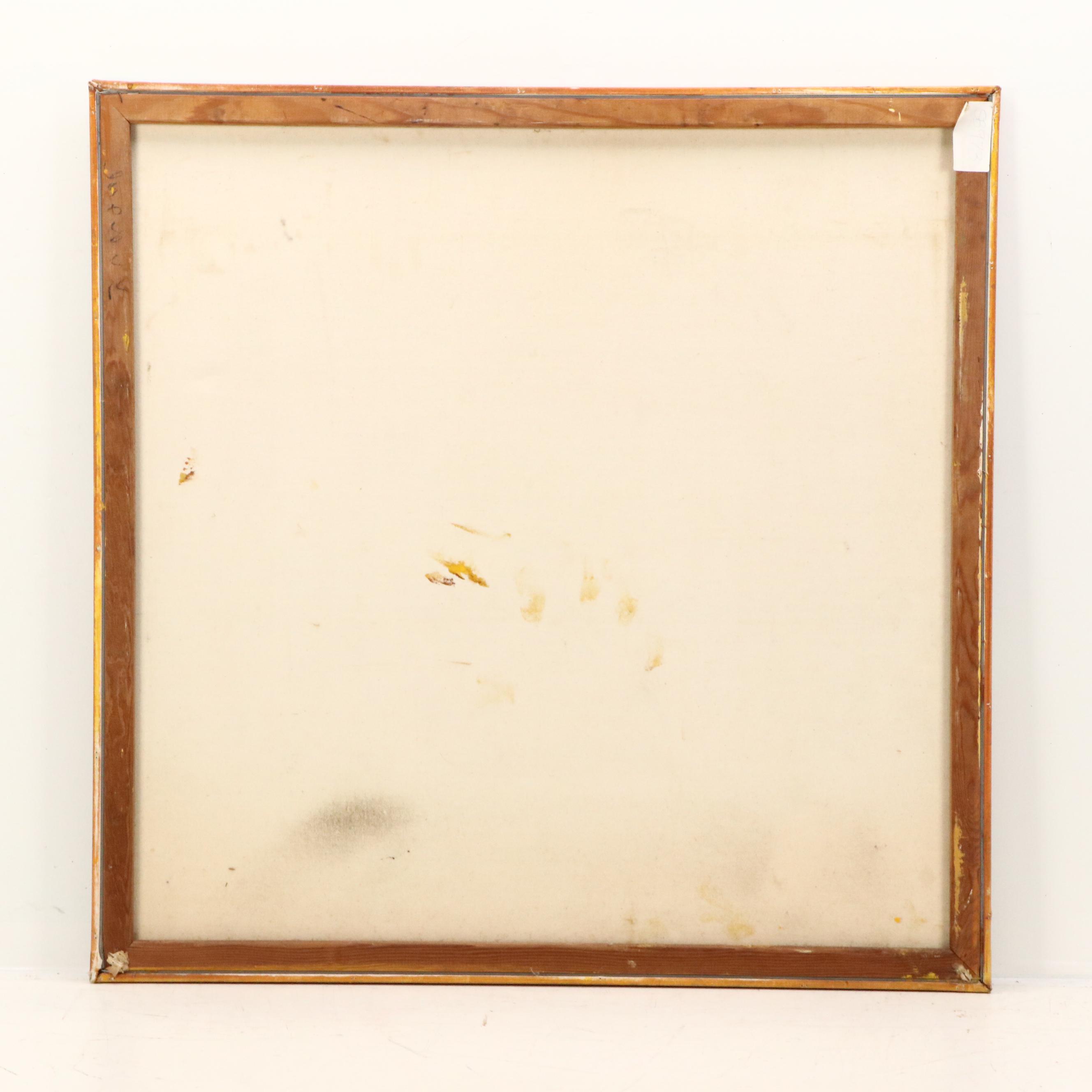 Bill Salamon Acrylic Painting of Coastal Scene With Seated Man, Mid-20th Century