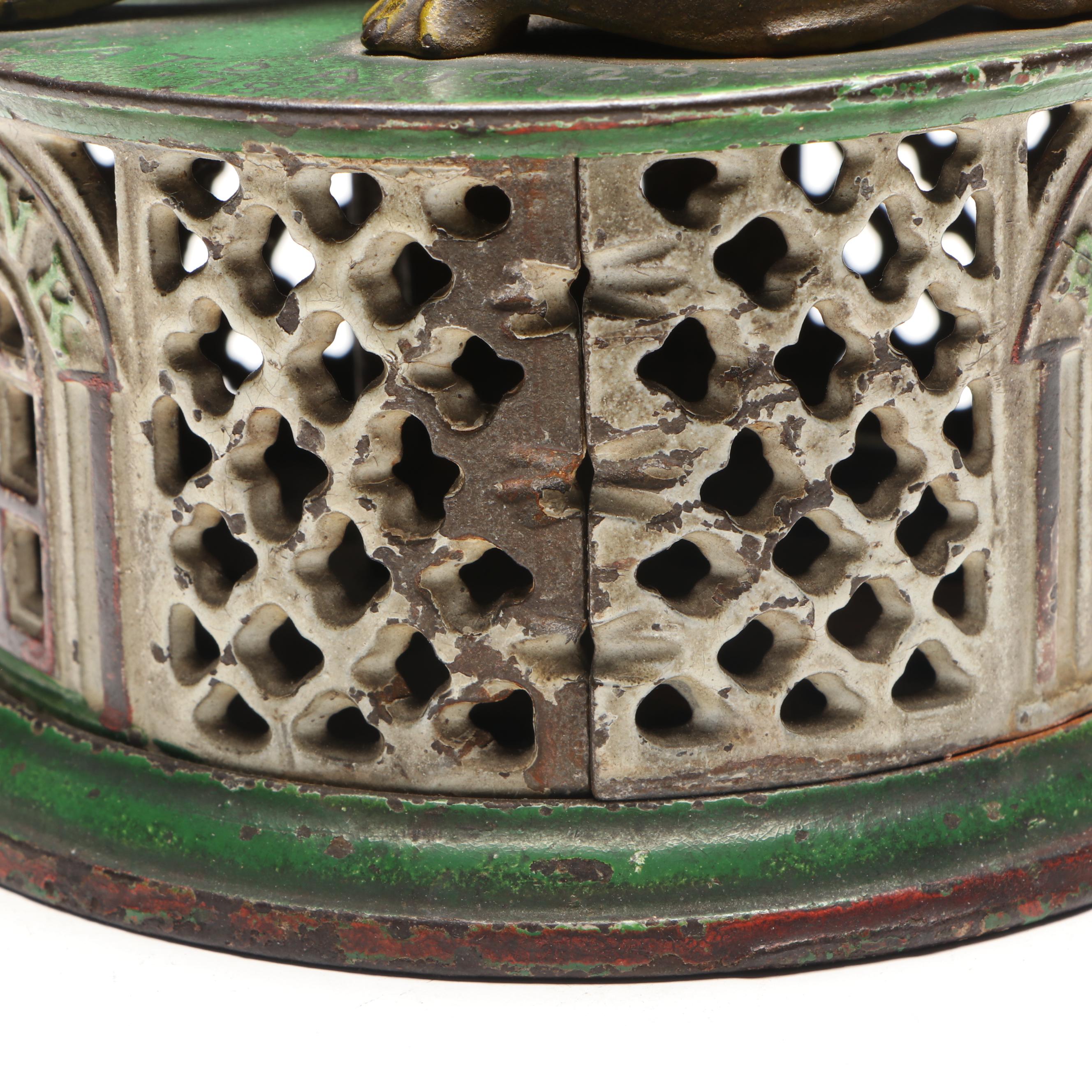 J & E Stevens Co. Cast Iron Mechanical Frog Bank, Late 19th Century